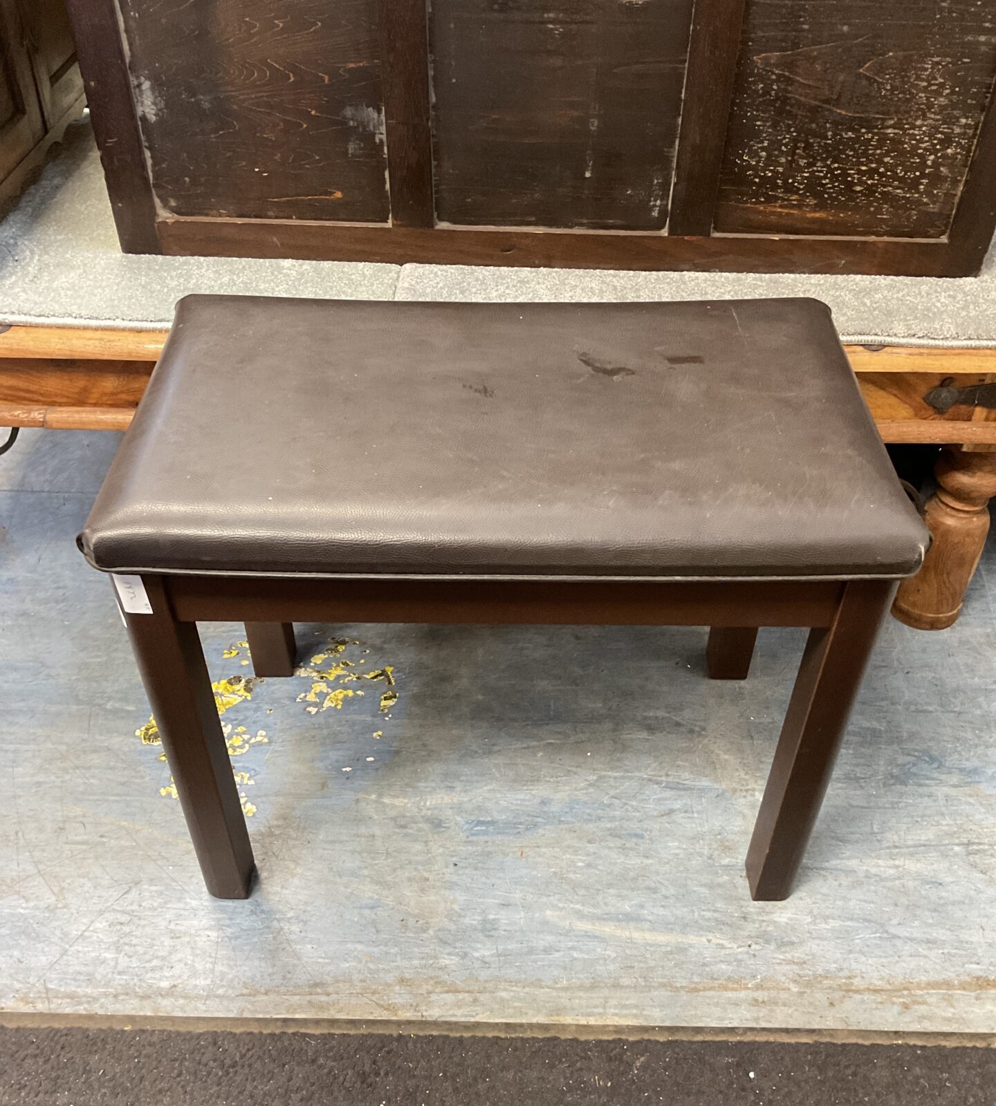 Leatherette topped piano stool