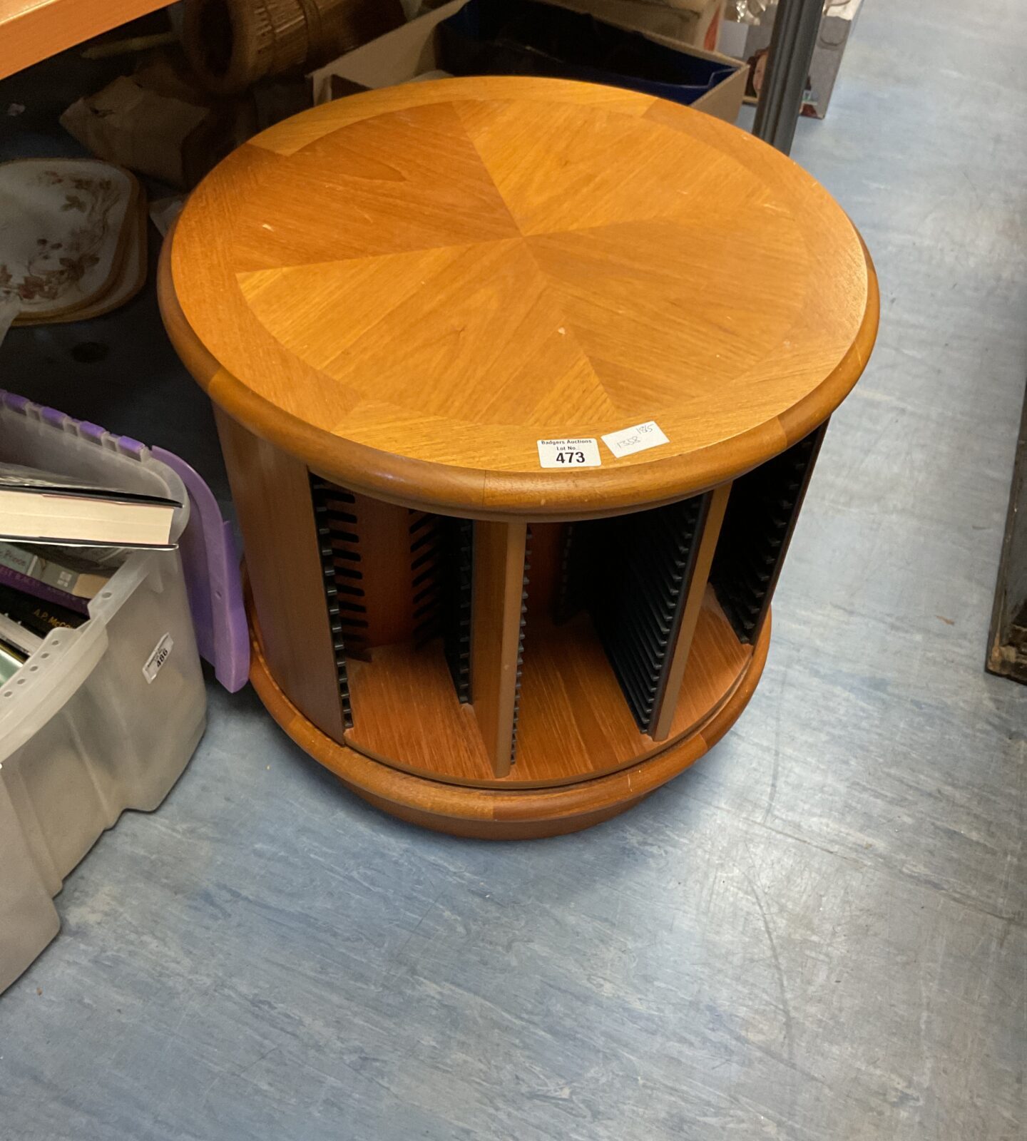 Small pine circular spinning cd rack