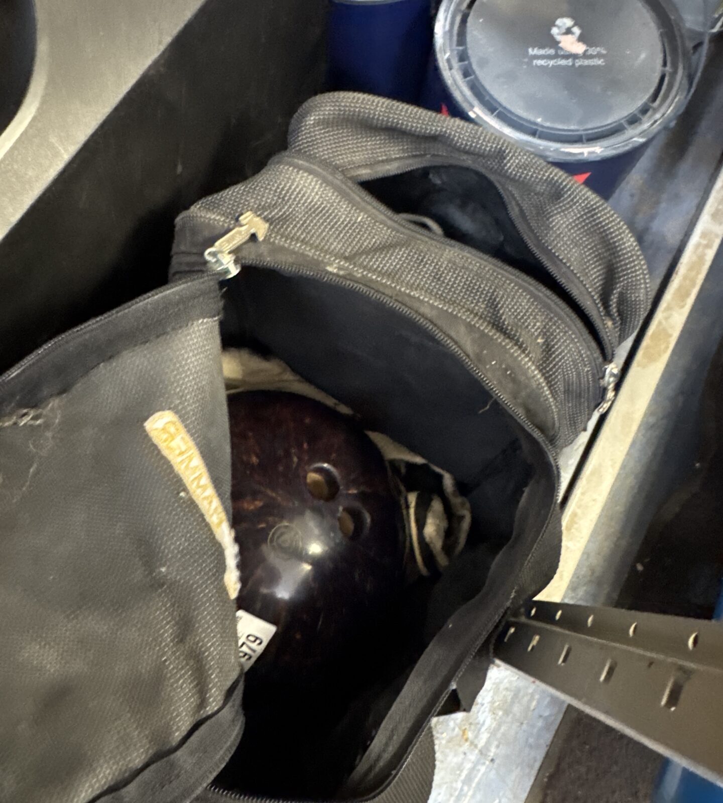 Maxim bowling ball with pair of brunswick shoes