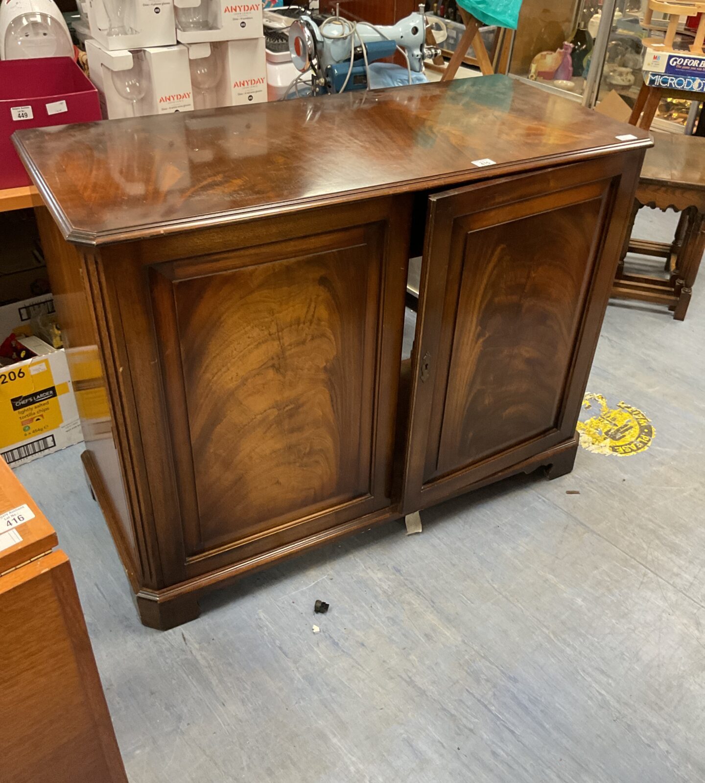 Large repro walnut media cabinet