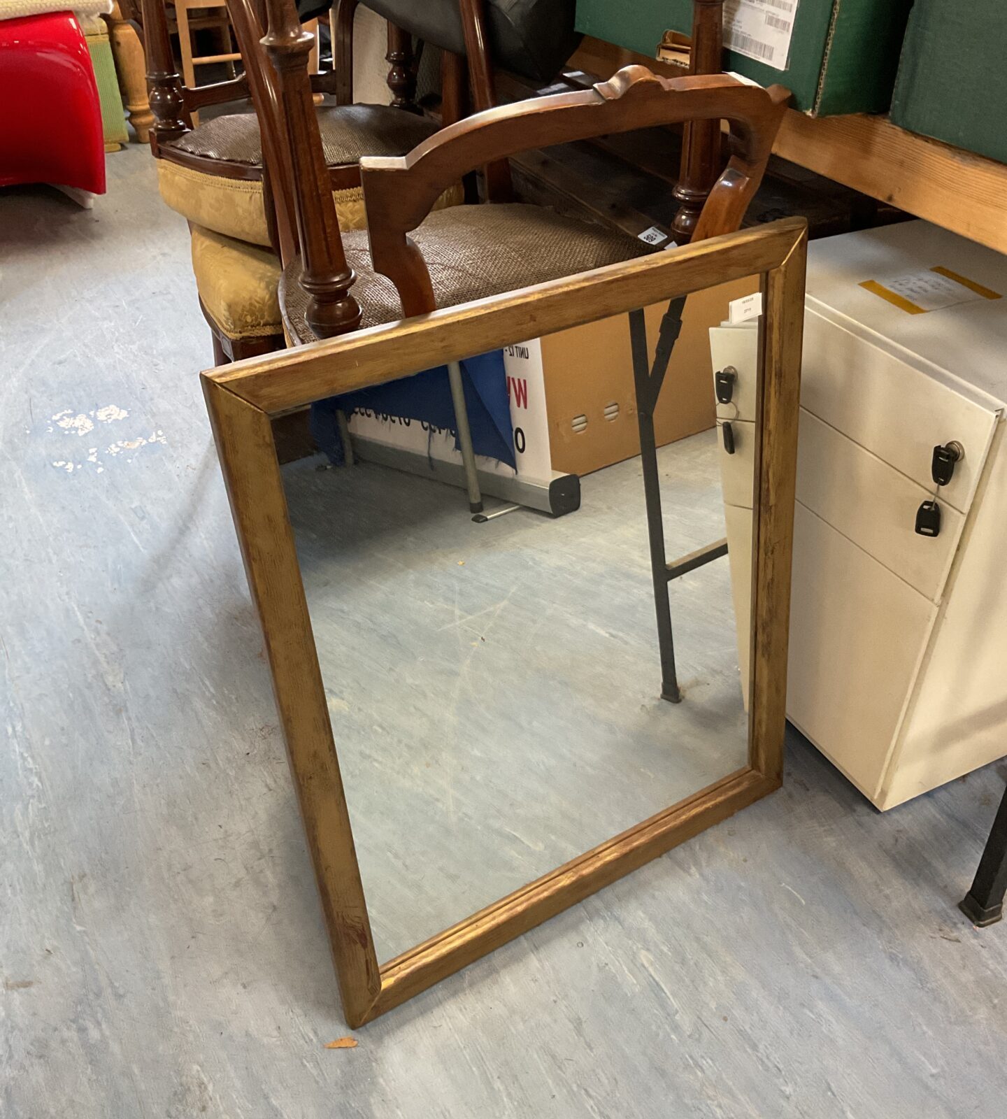 Square gilt framed mirror 70cm x 60cm