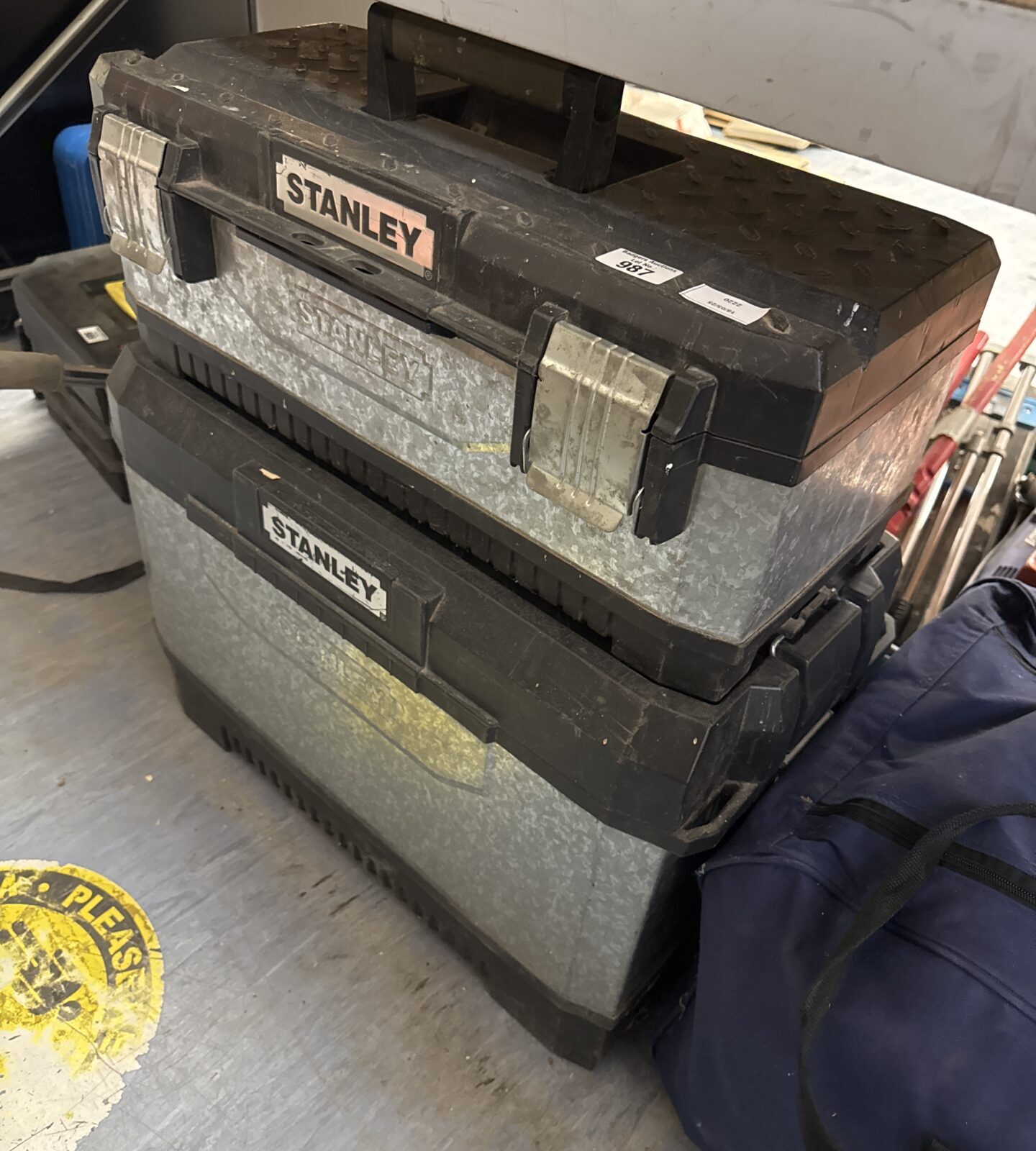 Two Stanley toolboxes