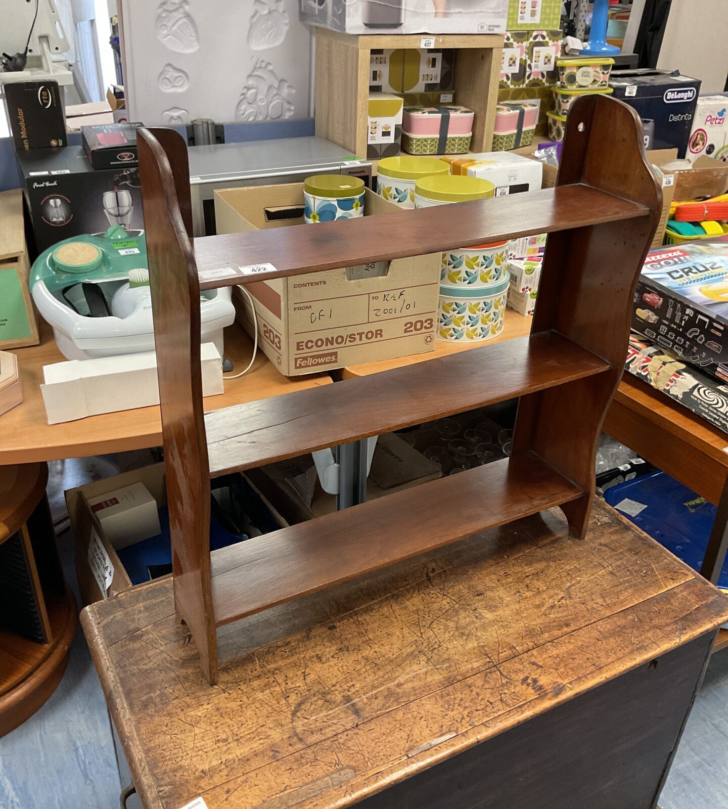 Vintage mahogany shelfing unit