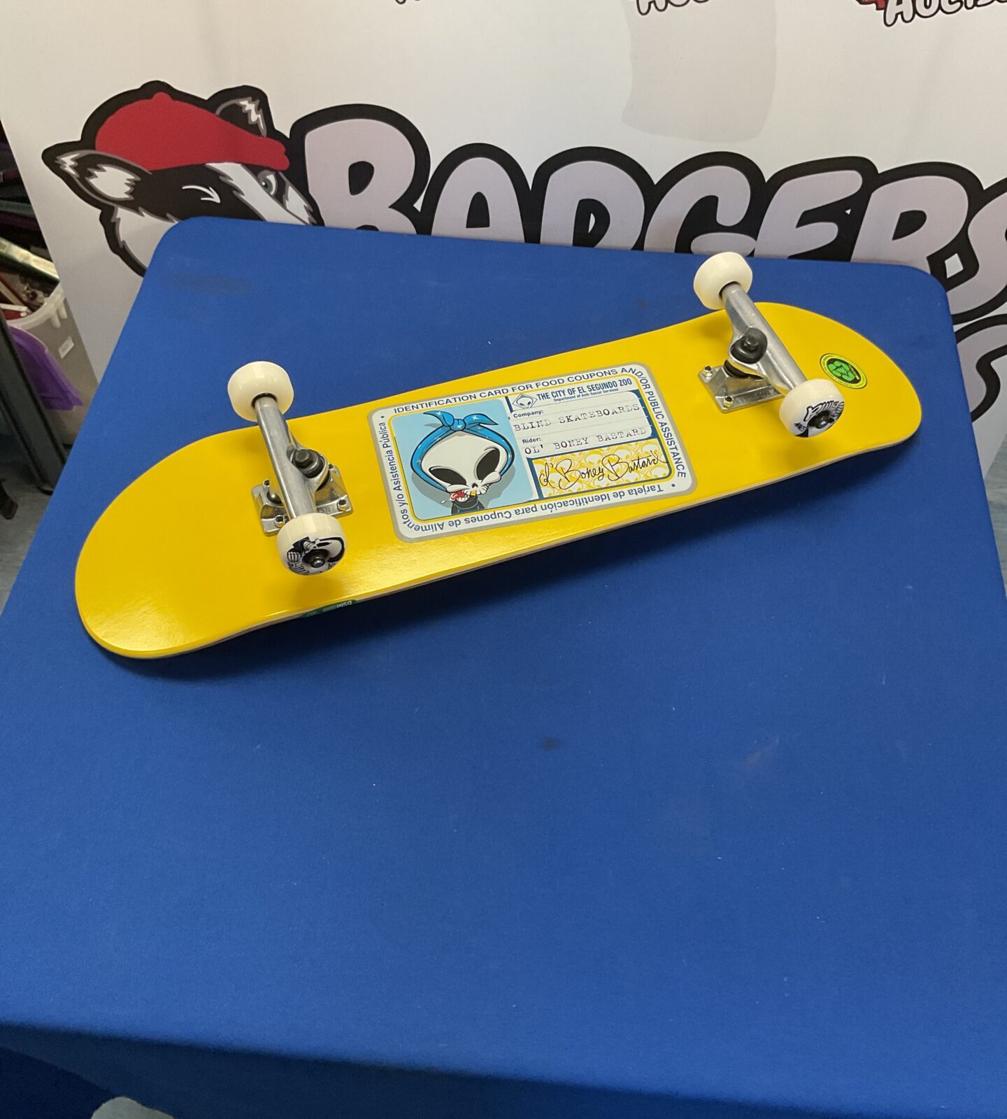 Blind boney old bastard skateboard with tensor trucks