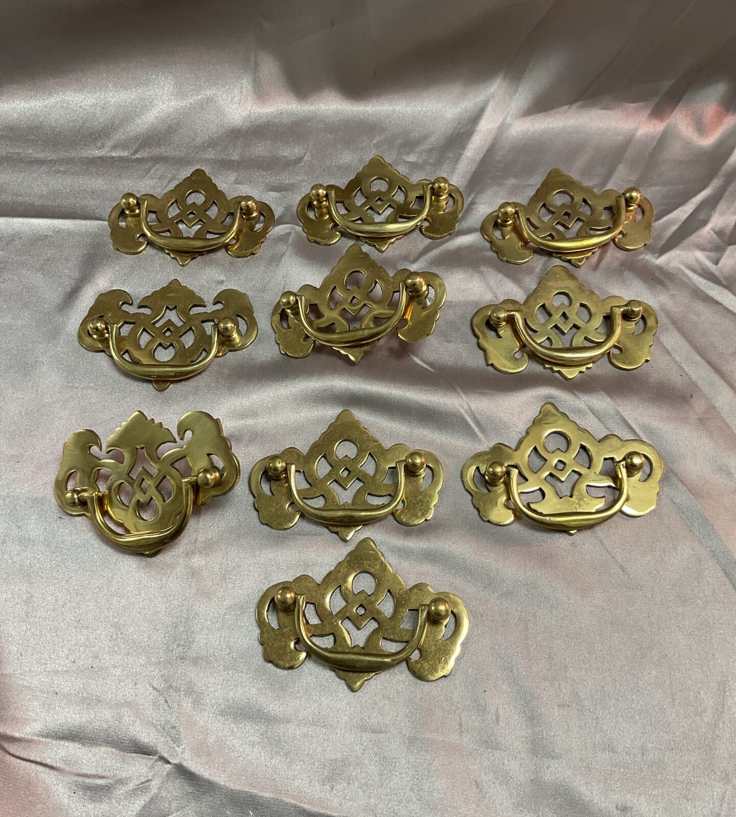 Ten reproduction brass Drawer Handles