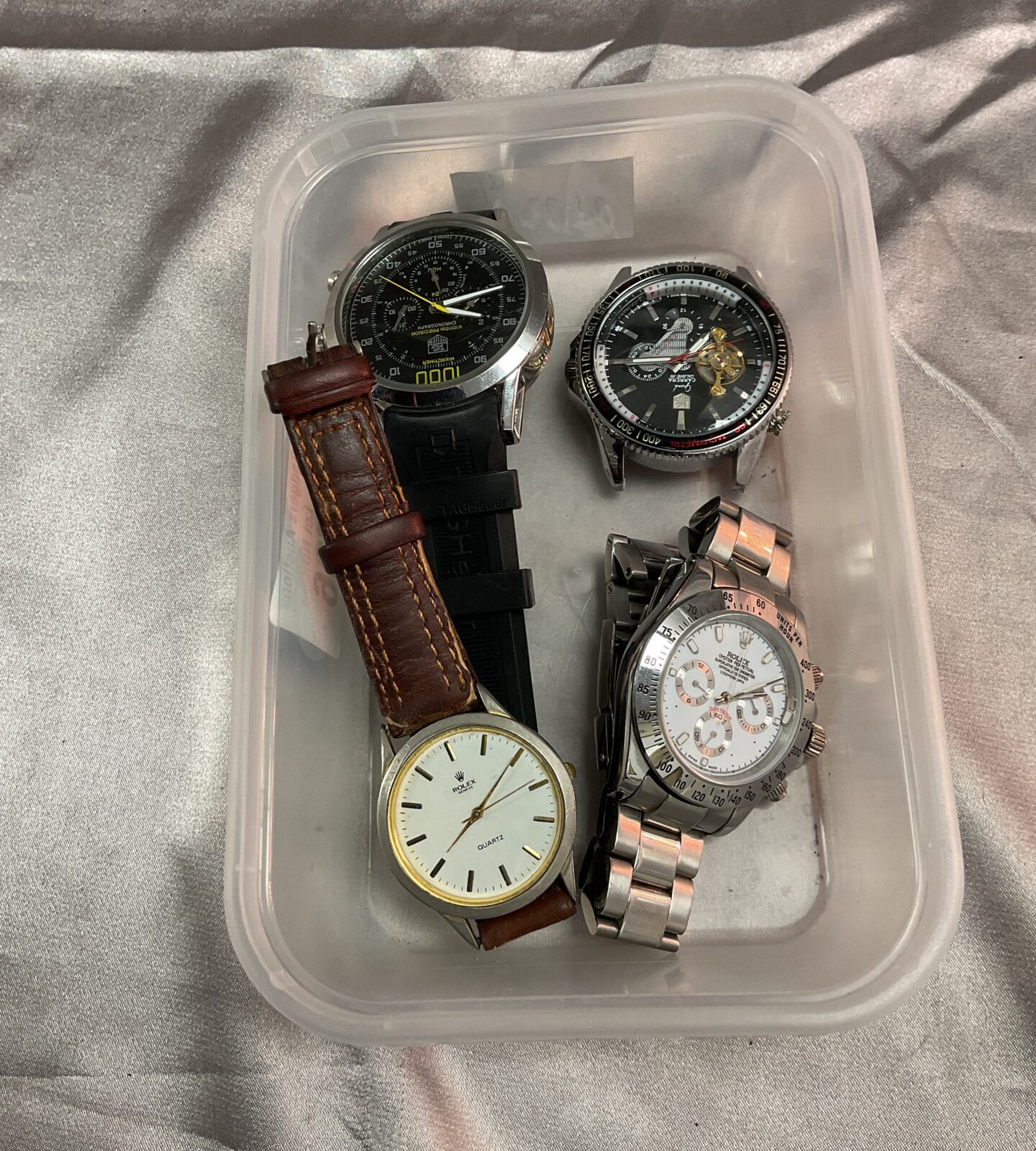 Tray of four Digital wristwatches