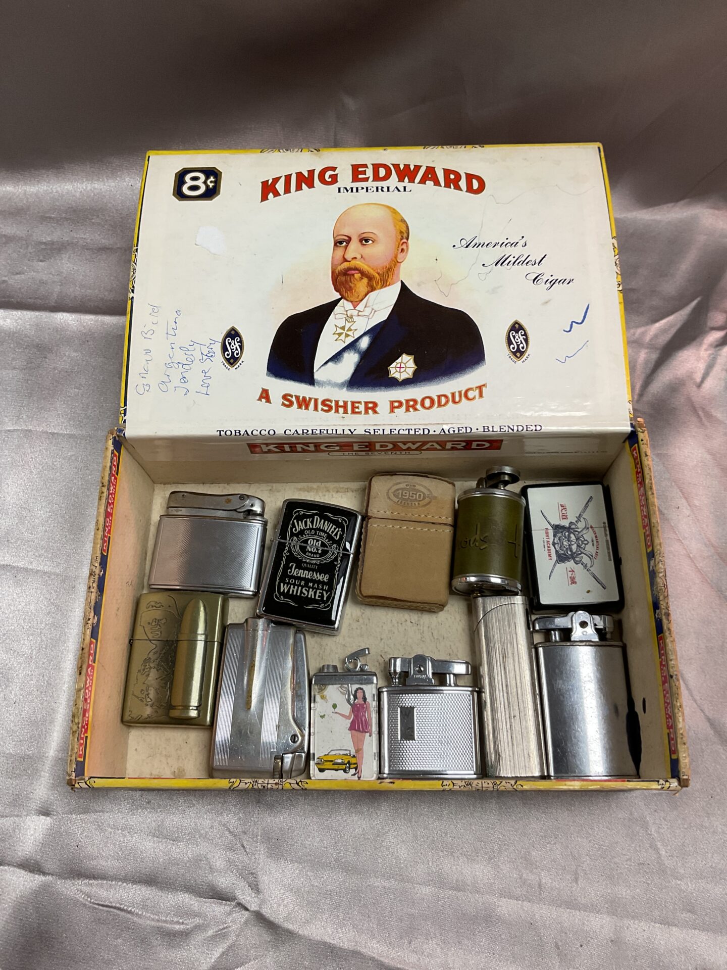 Collection of assorted cigarettes lighters