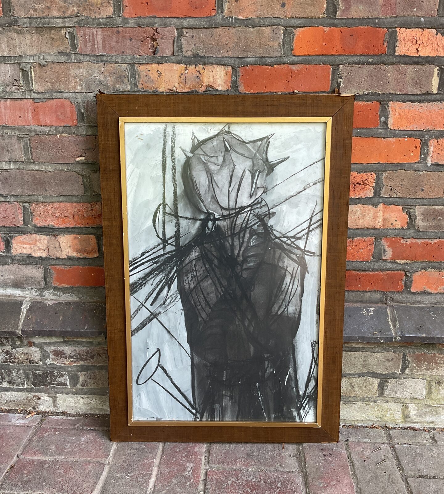 20th century studio framed abstract portrait in pastel inscribed on verso albert irvin