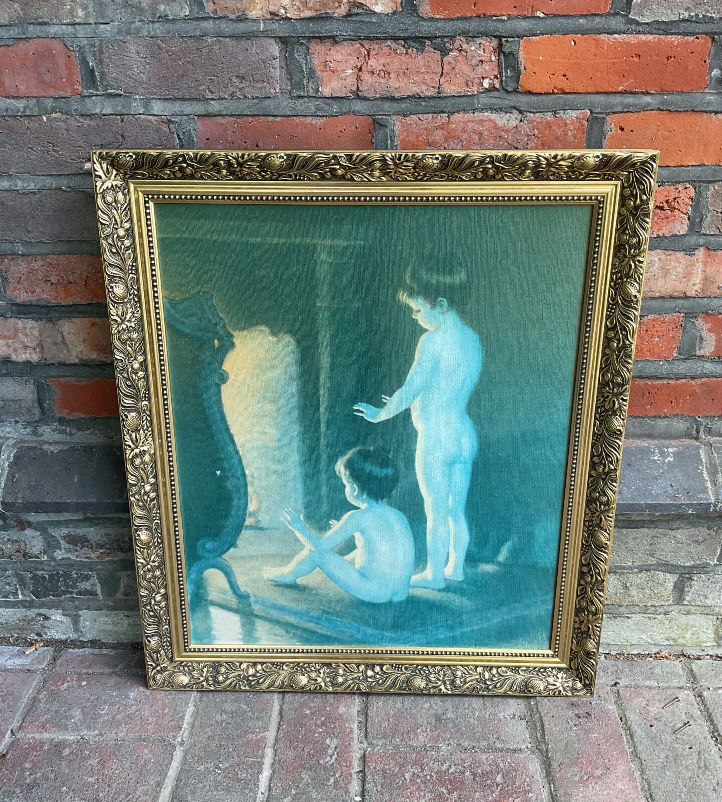 Paul peel framed print titled after the bath