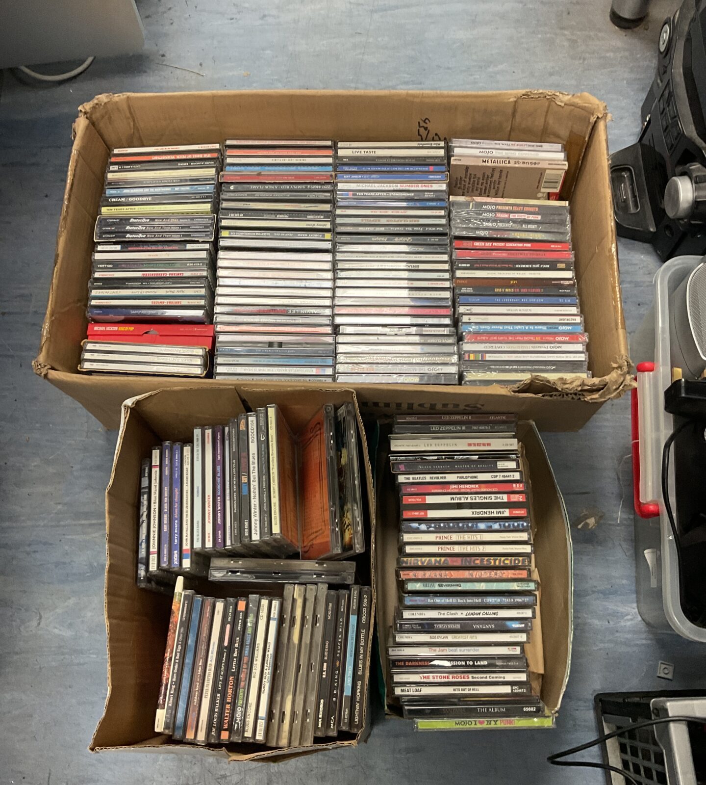 Three boxes of music cds
