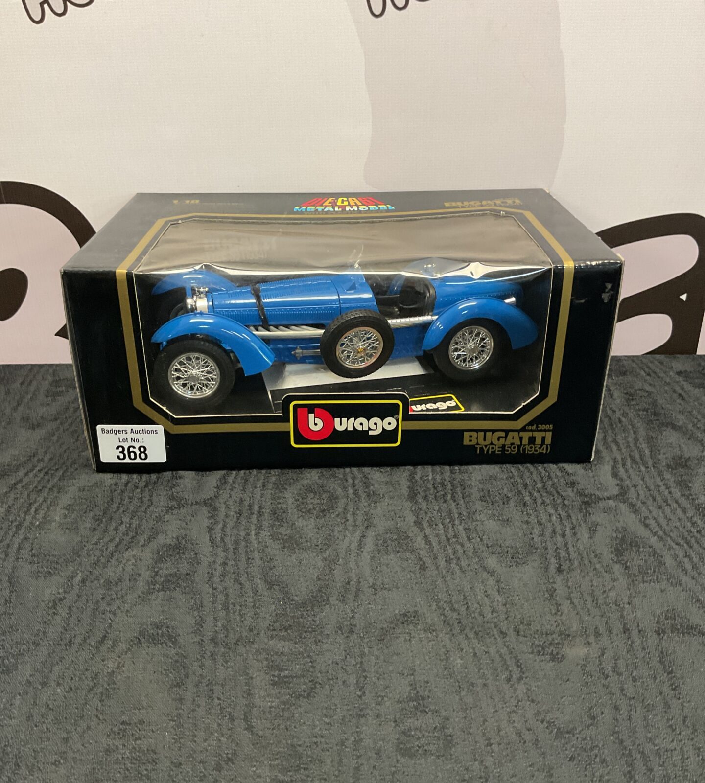 Boxed burago 1934 bugatti type 59 diecast model