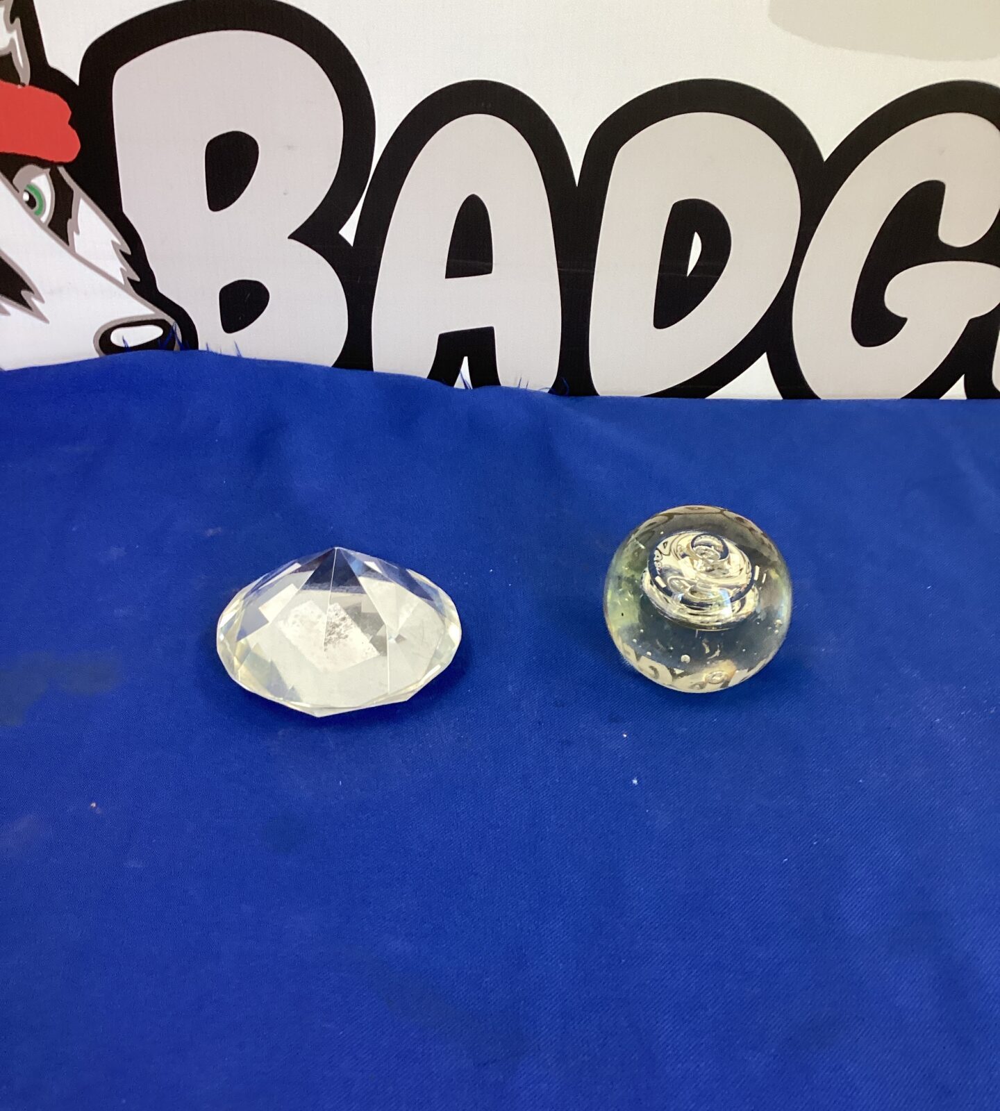 Two glass paperweights