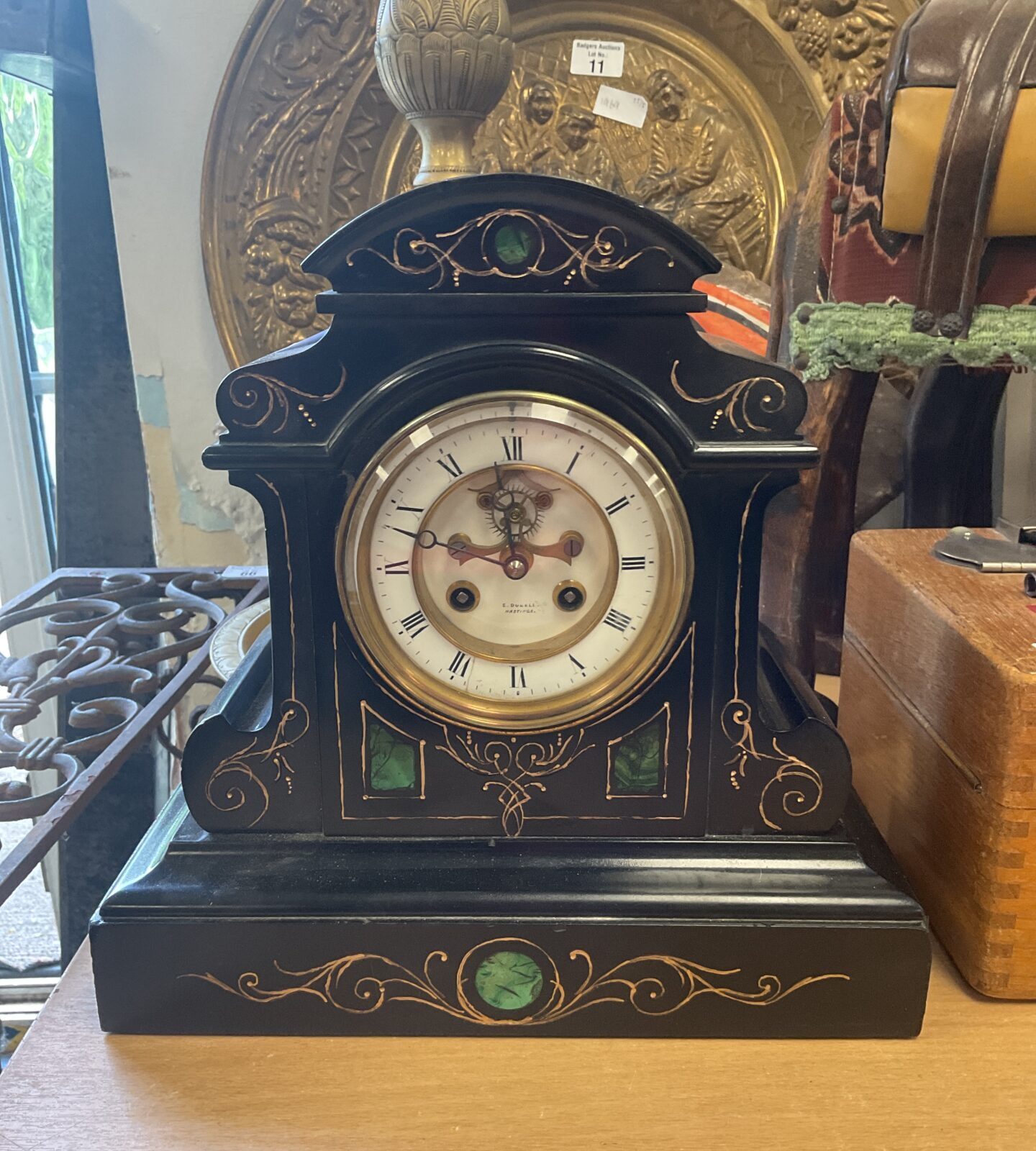 antique 1880s brcot style Meck E dowell Hastings clock with key working