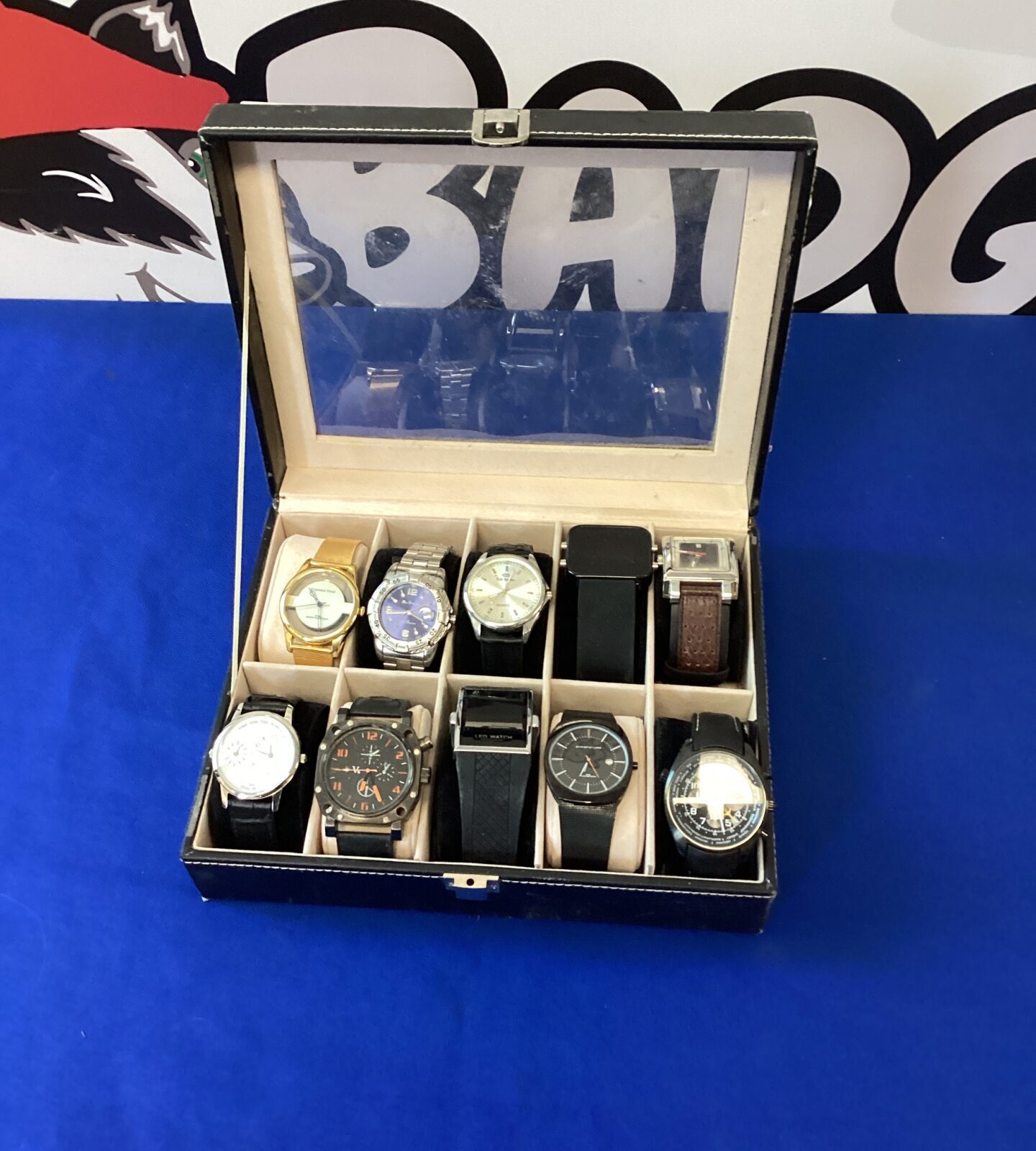 Selection of watches in case