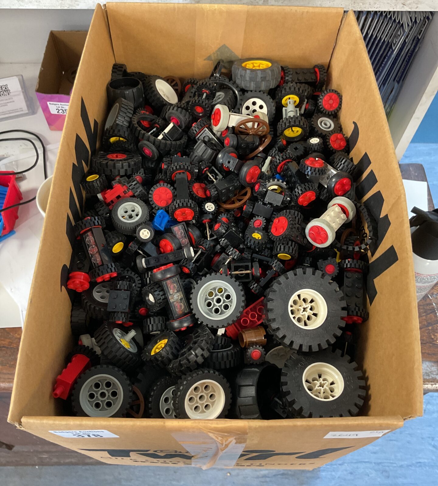 Large box of mixed Lego wheels and rims inc vintage - Image 2