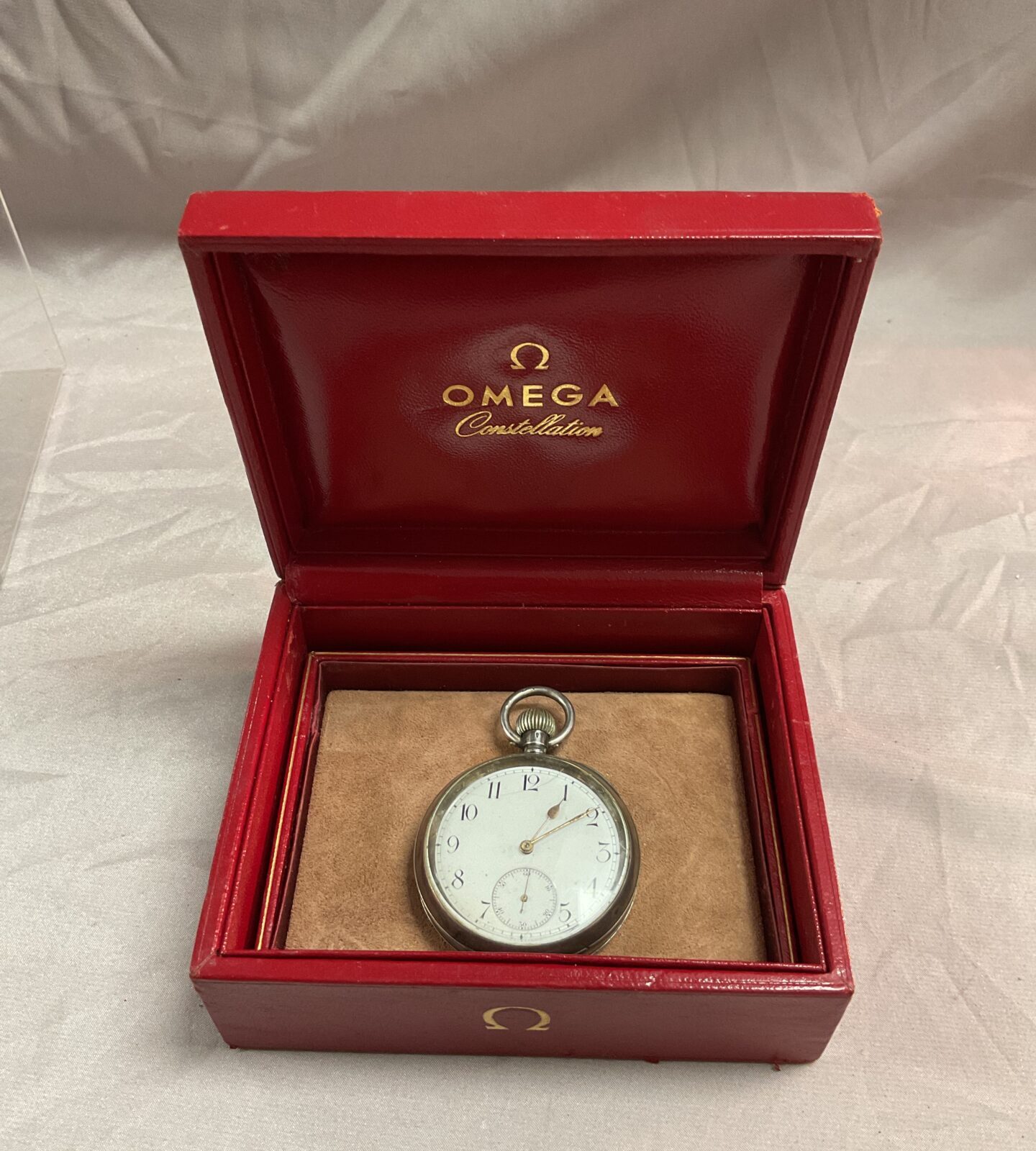 1926 glasgow hallmarked omega sterling silver cased pocket watch