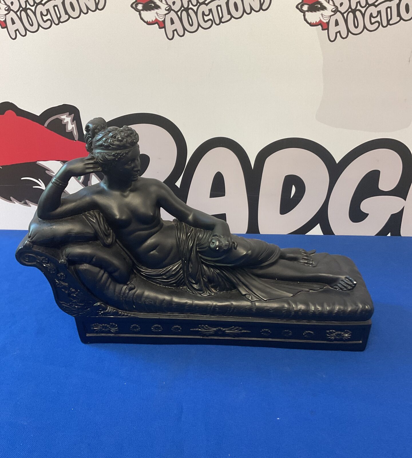 Ceramic sculpture of a reclining roman lady