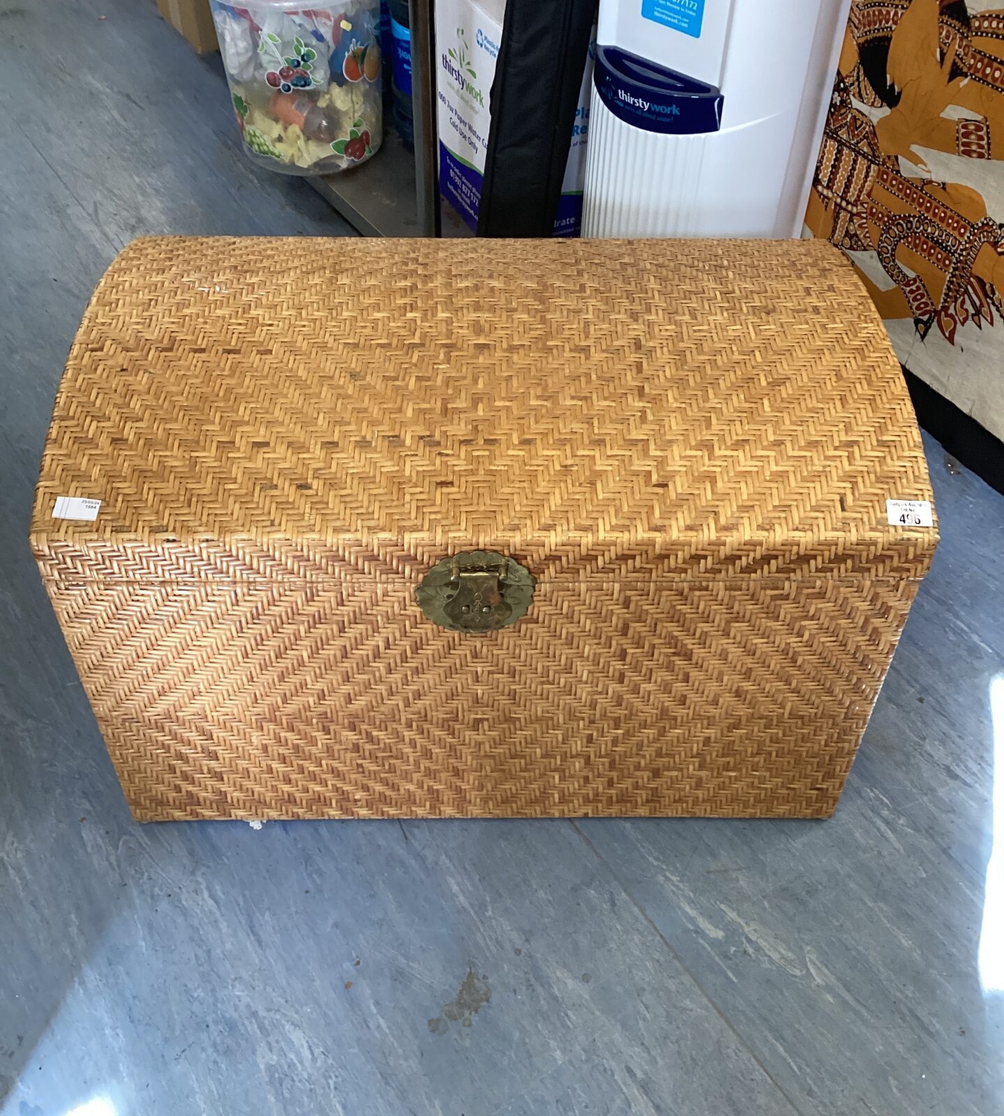 Vintage wicker trunk