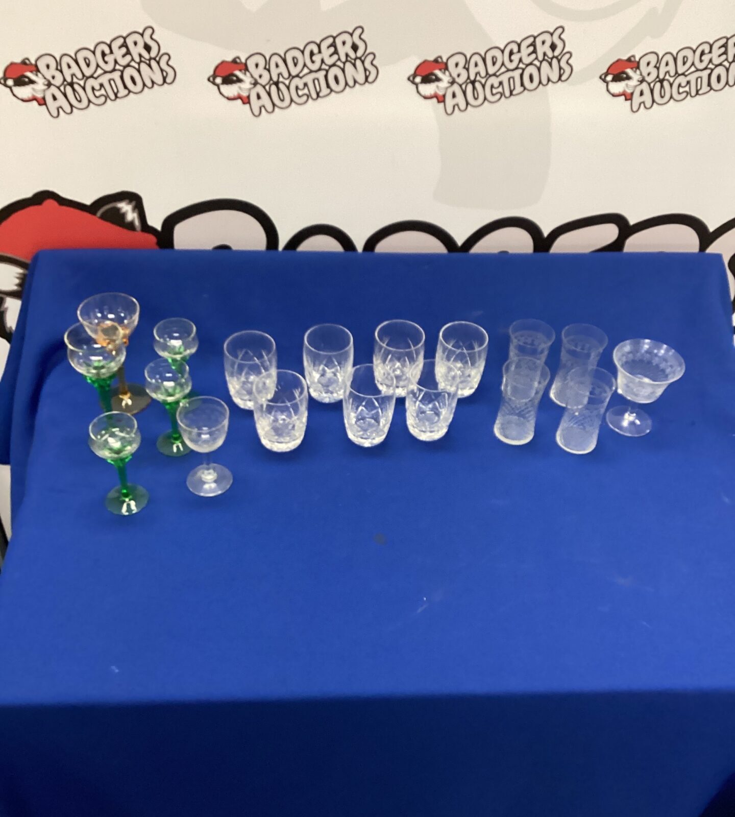 Selection of vintage crystal glasses