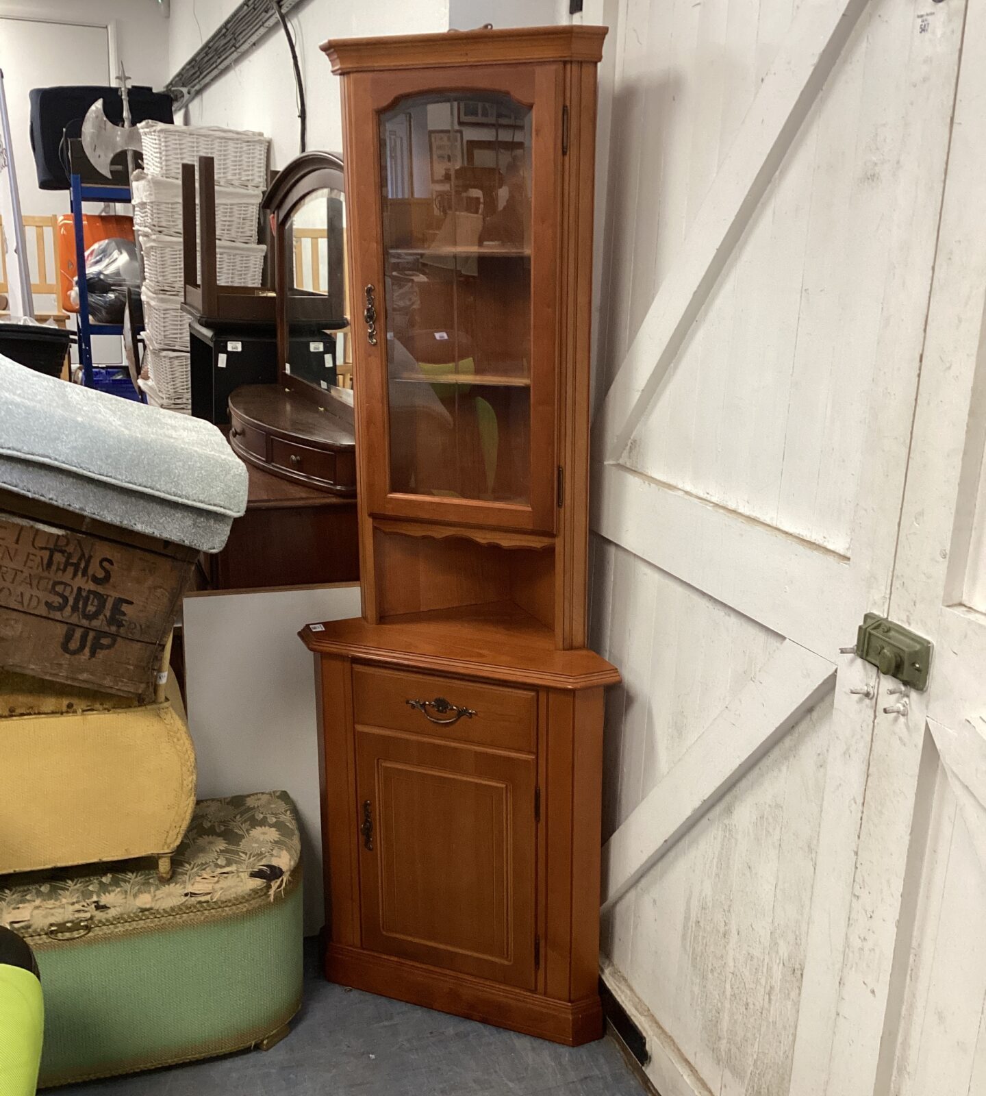 Mahogany corner display cabinet