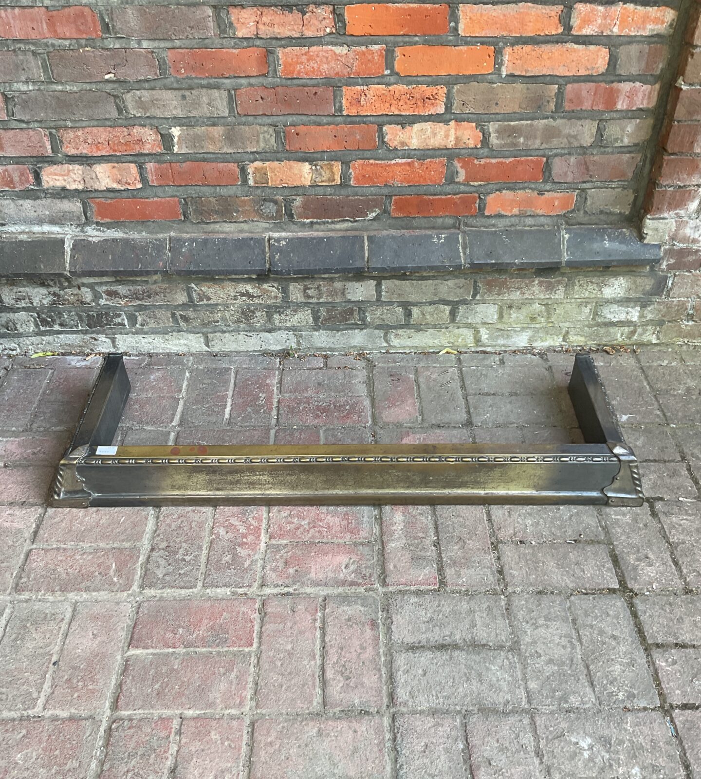 Vintage brass fireplace fender