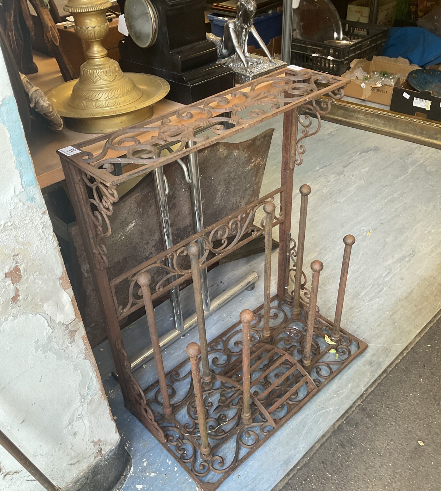 Cast iron welly boot tree stand