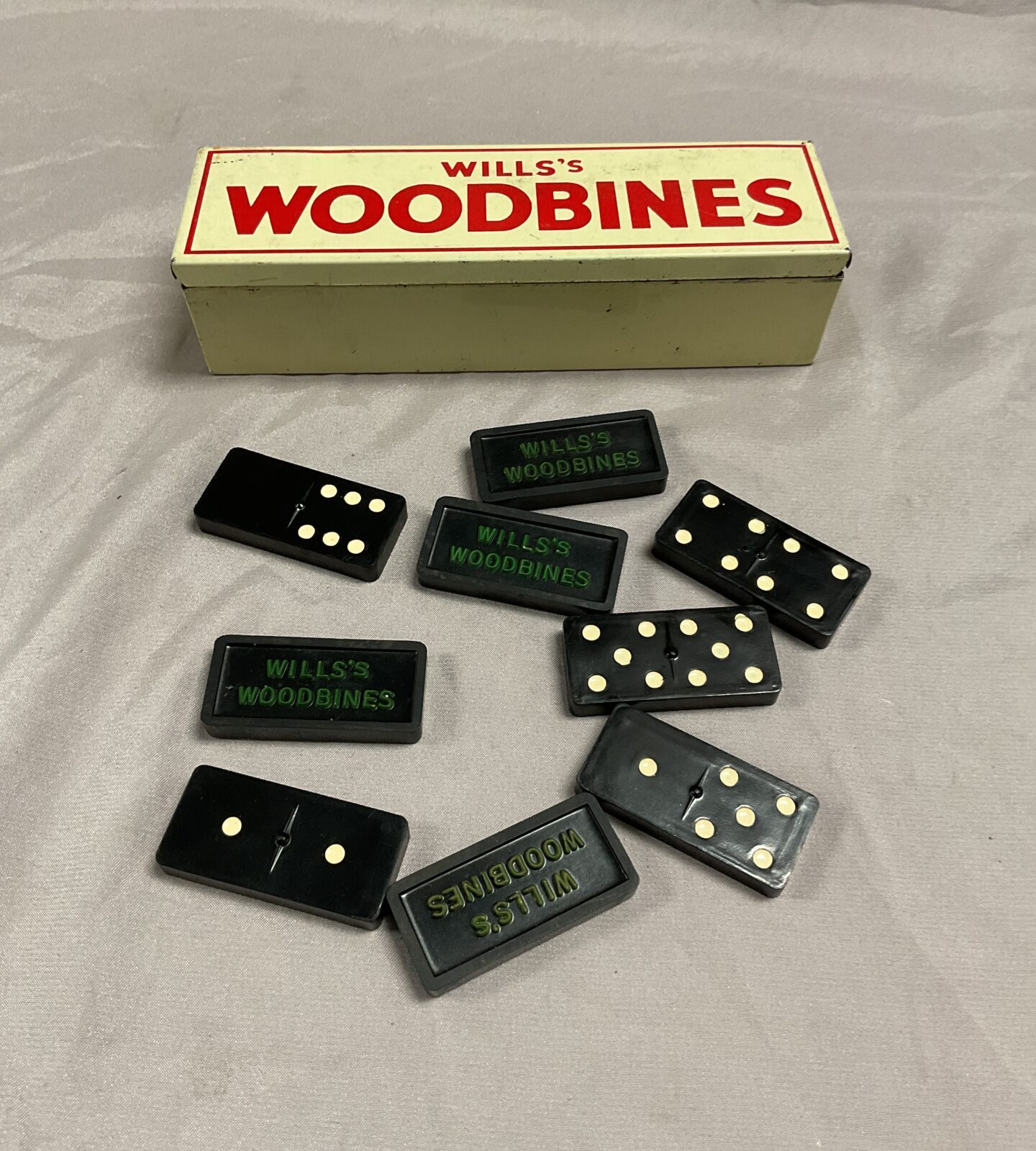 Set of vintage wills woodbines dominoes