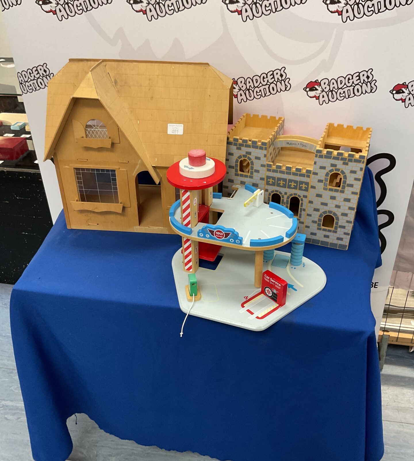 Three childrens wooden playsets inc tidlo george