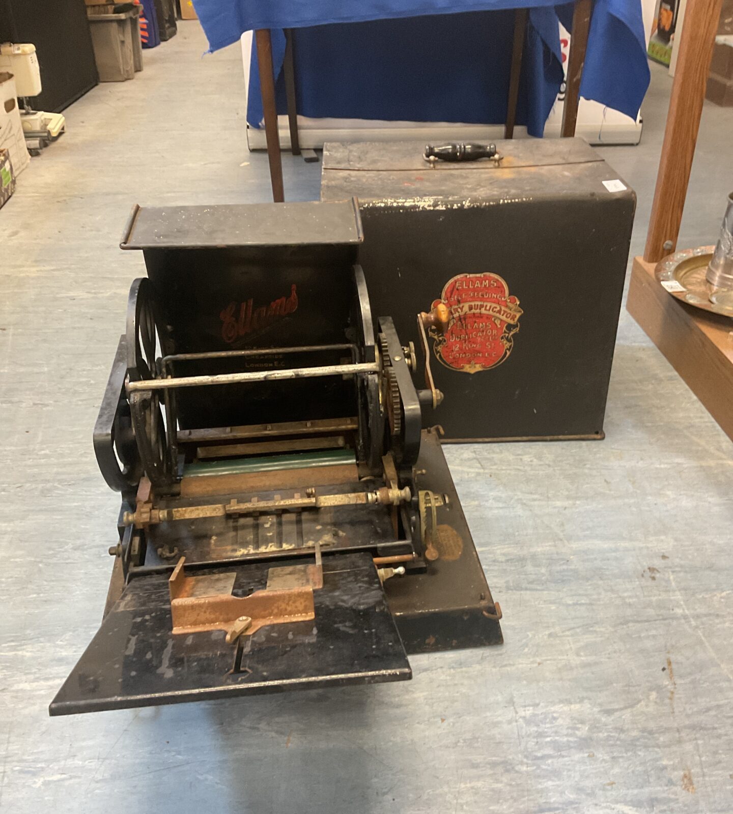 Vintage Ellams rotary duplicator printing machine