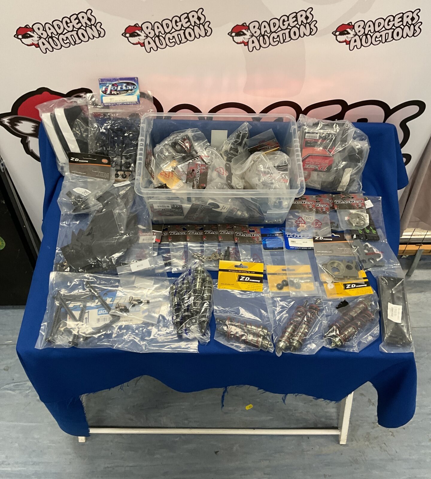 Box of new model rc parts and accessories inc basher