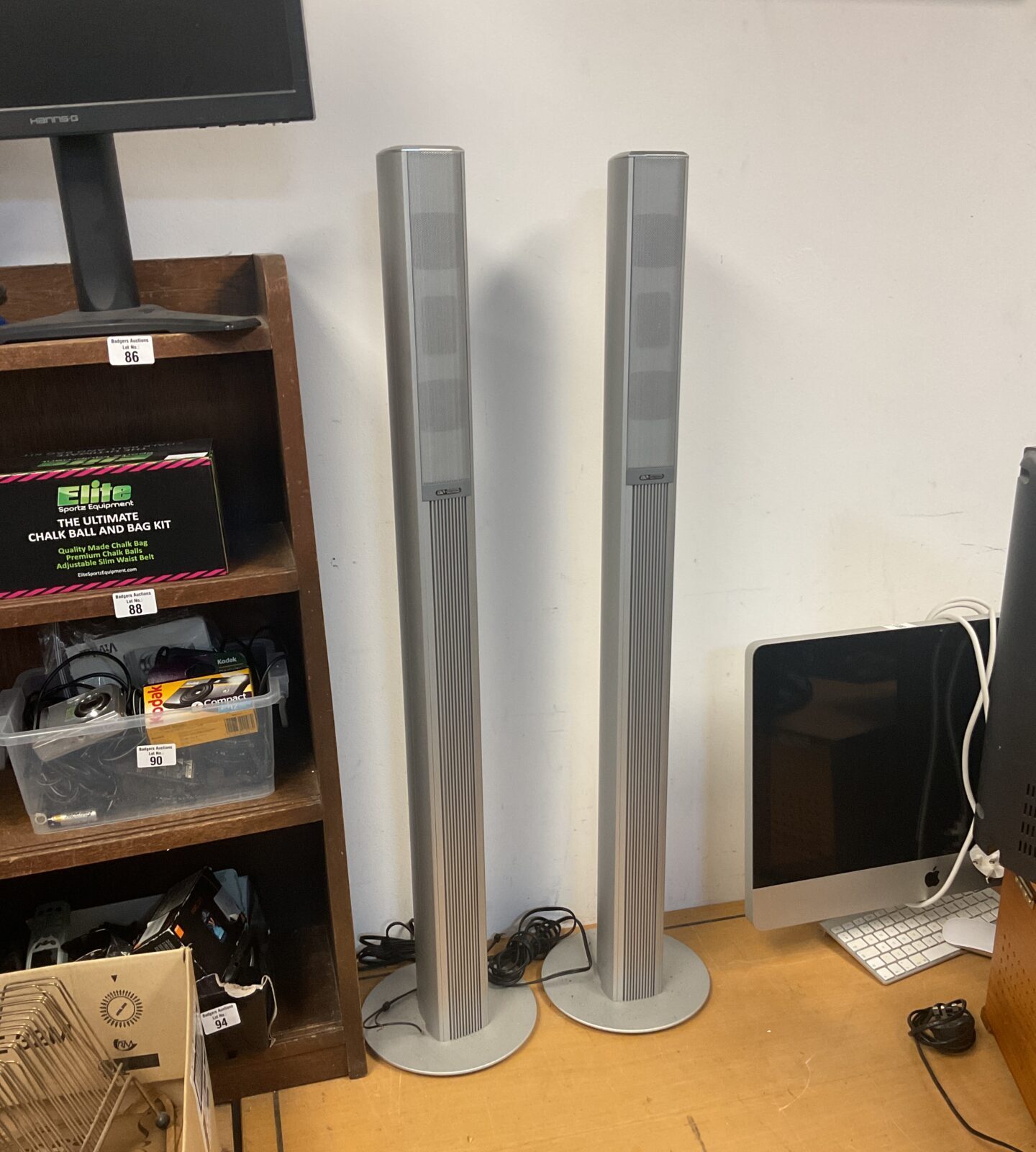 Pair of acoustic solutions avcs column speakers