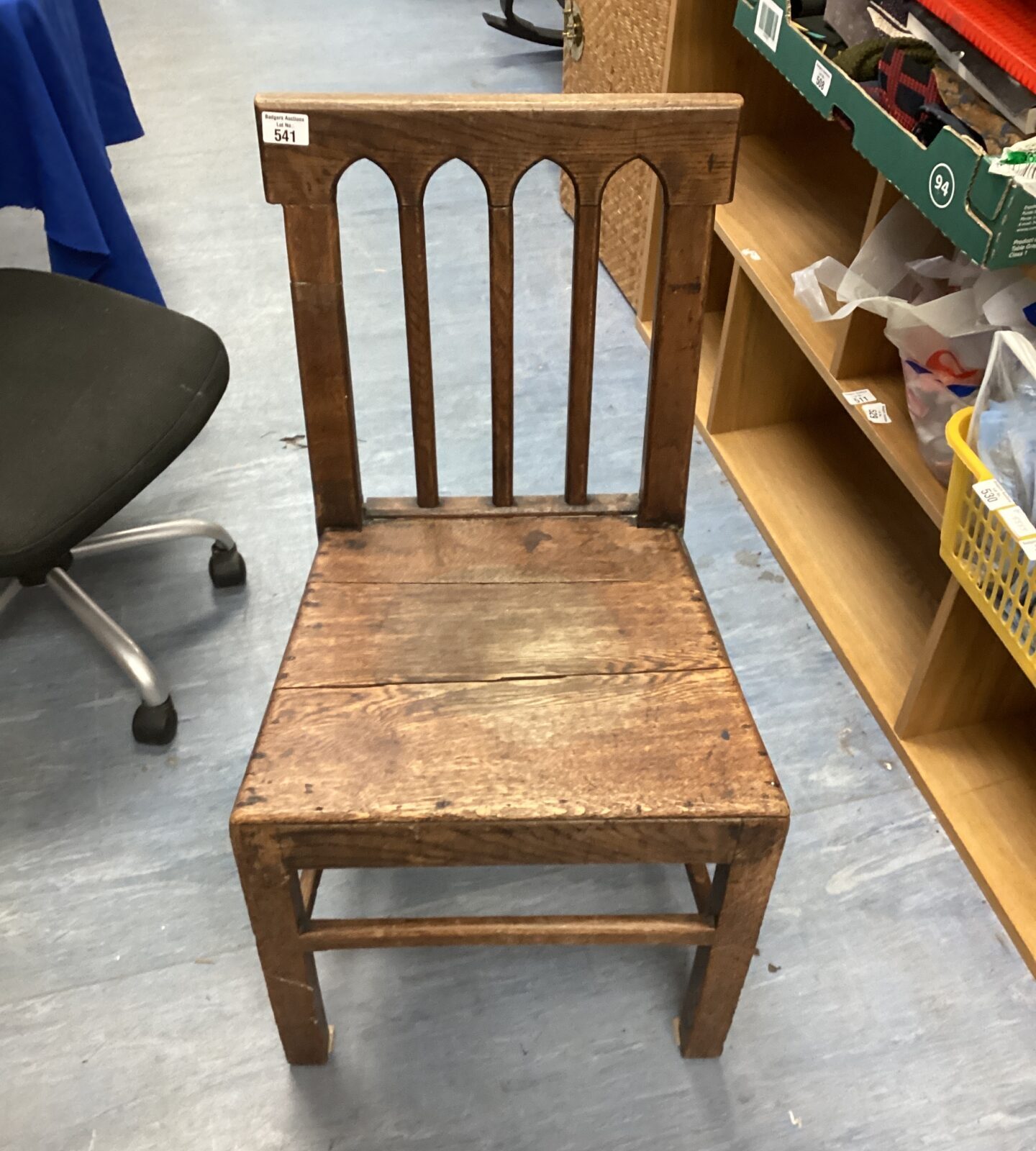Antique oak hall chair