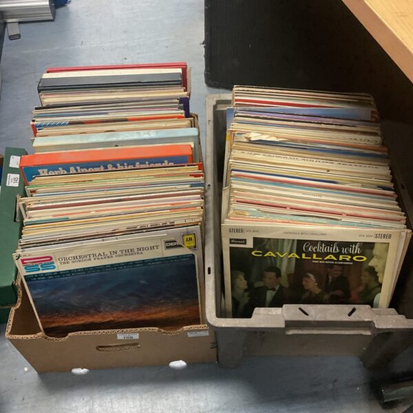 Two large boxes of 12” vinyl records