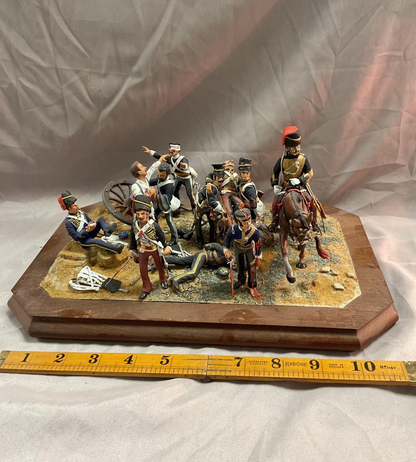 napoleonic french pewter 5” hand painted soldiers diorama