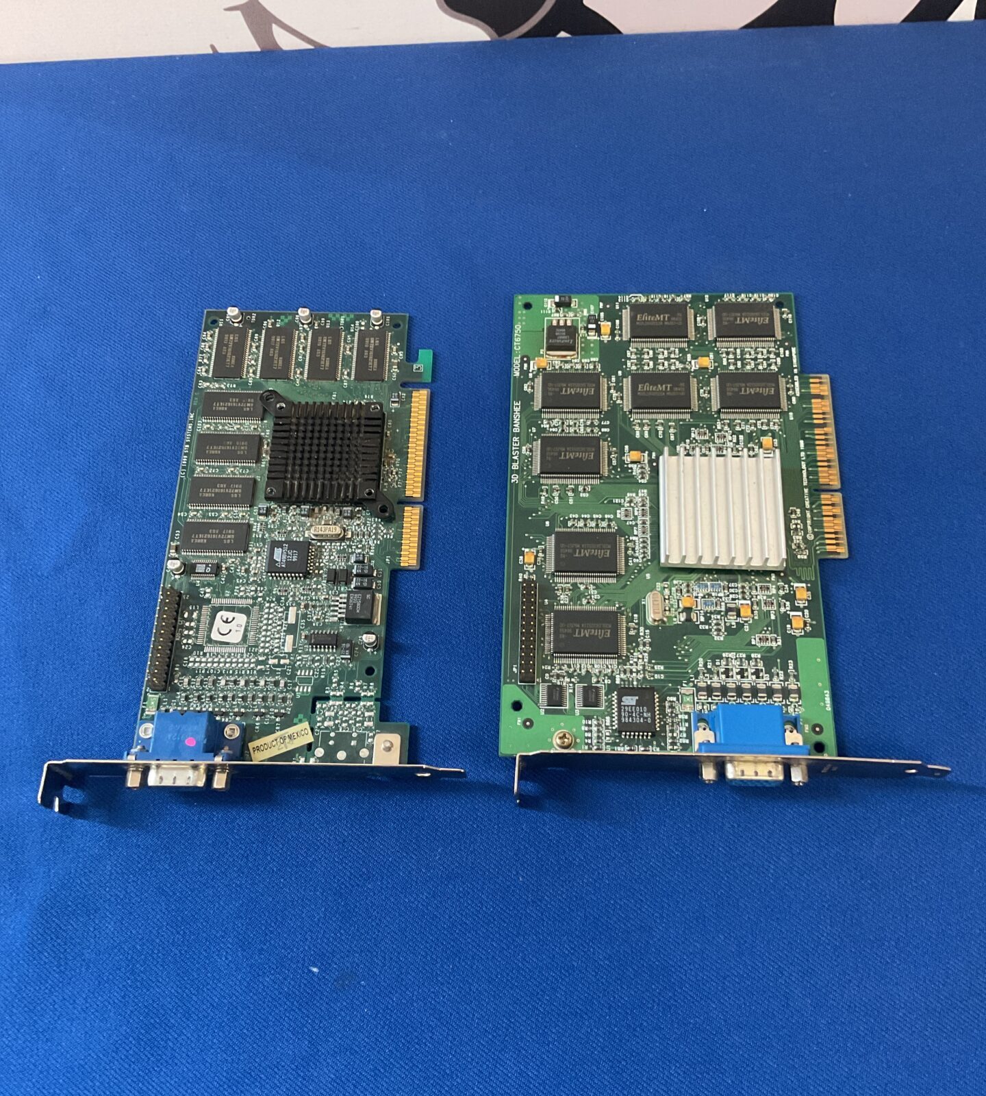 Two retro computer graphics cards inc elite mt