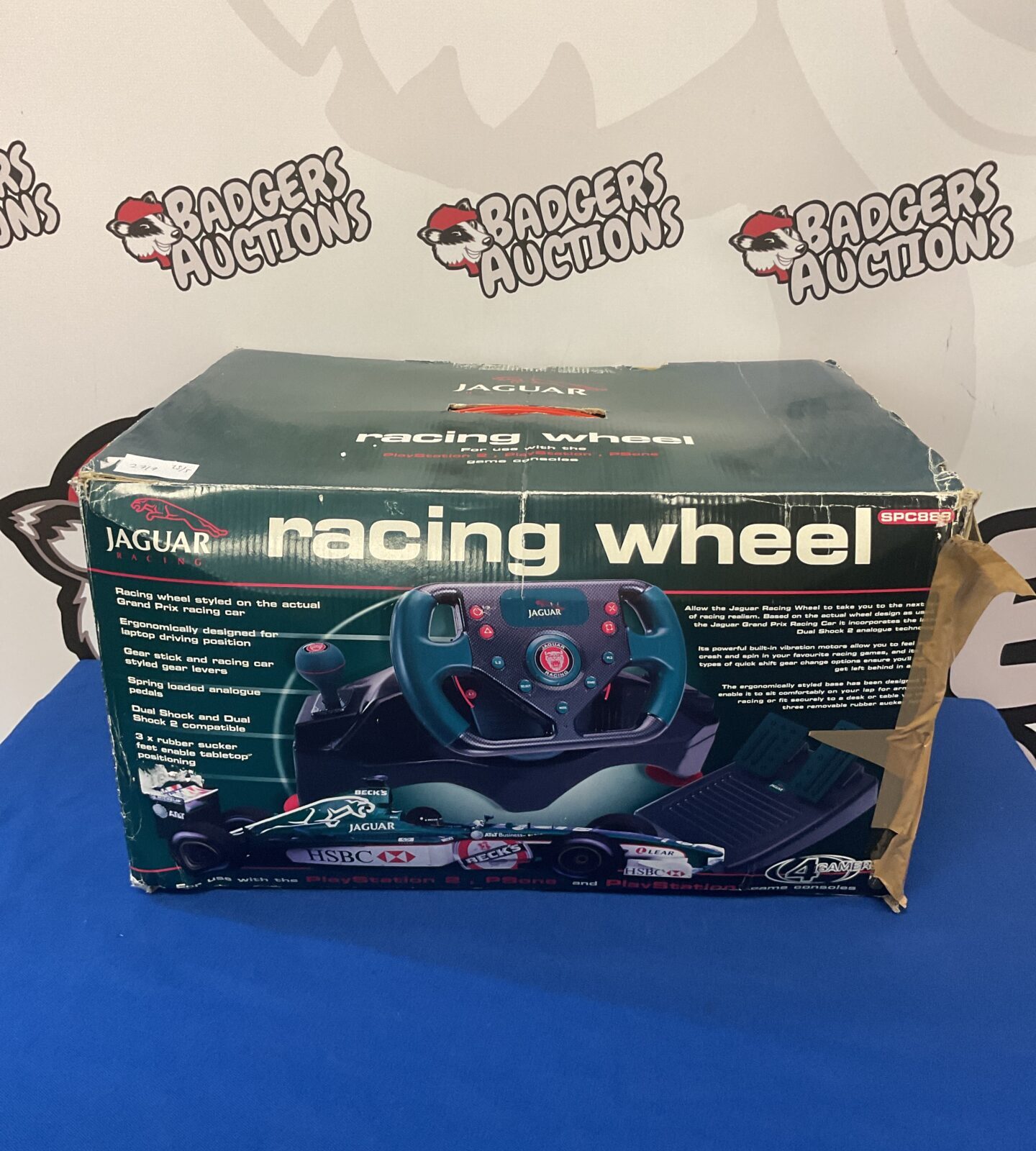 4gamers jaguar racing wheel for sony PlayStation 1 & 2
