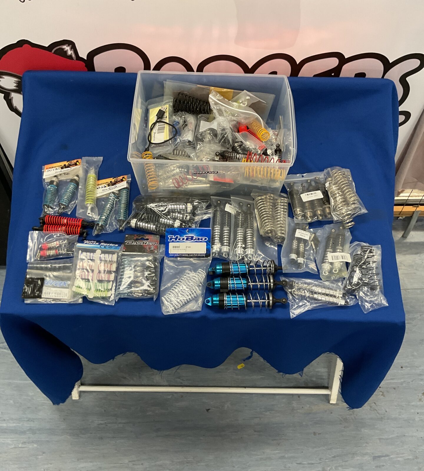Box of new model rc parts and accessories inc springs