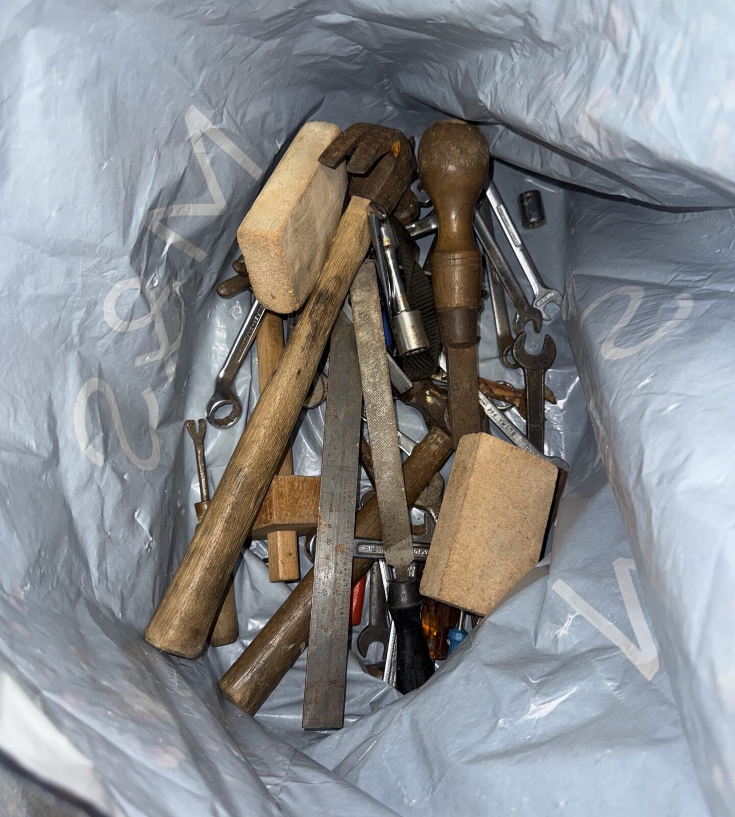 Bag of assorted hand tools