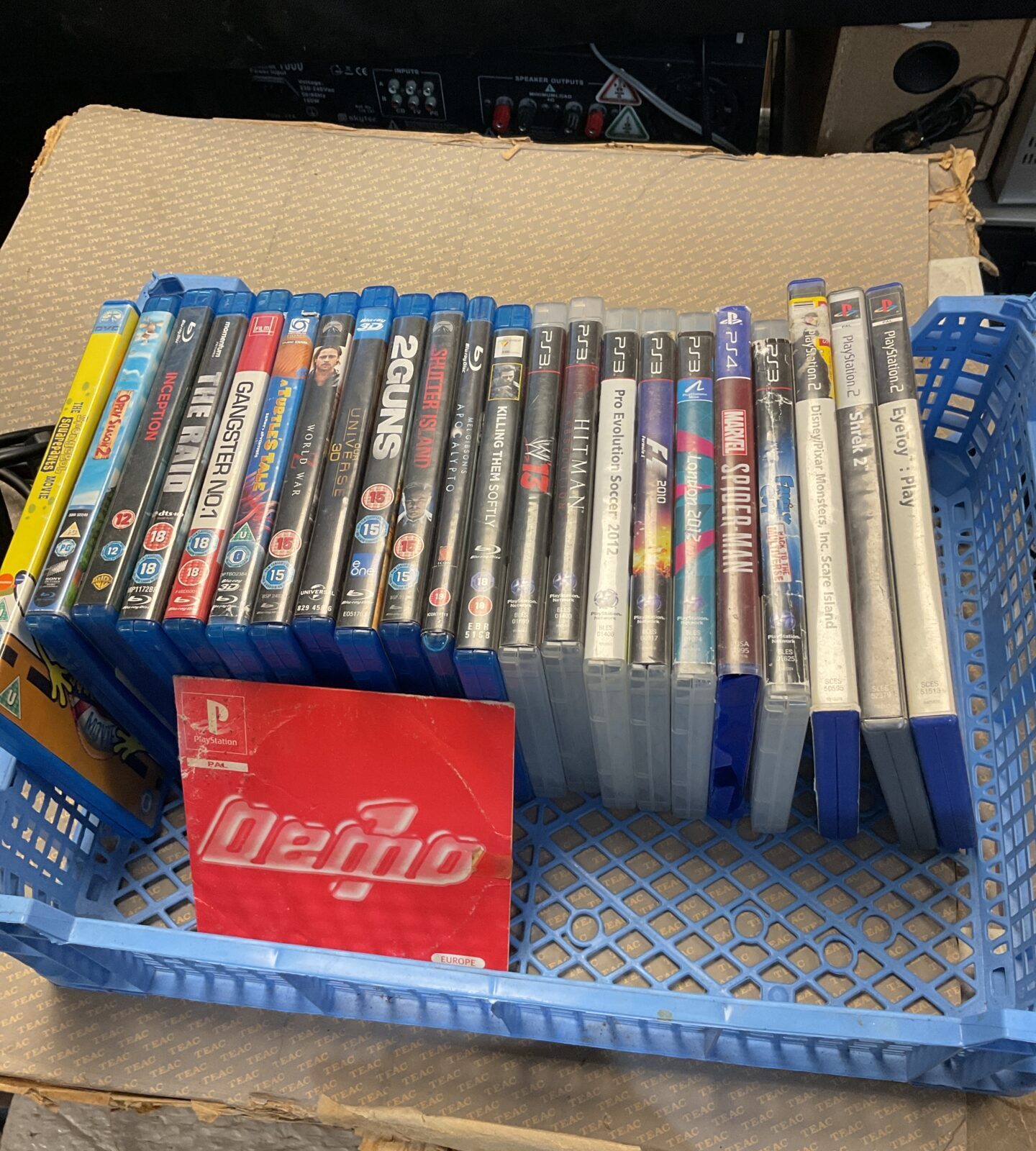 Tray of sony PlayStation 3 games & bluray movies
