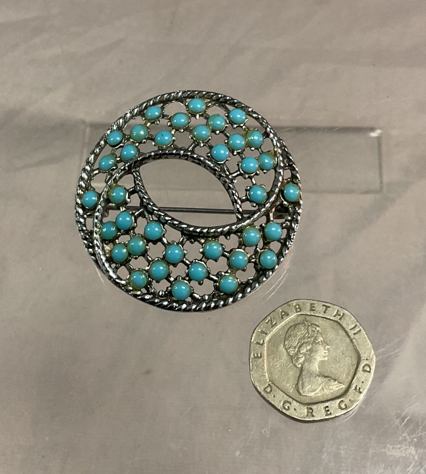 vintage turquoise brooch