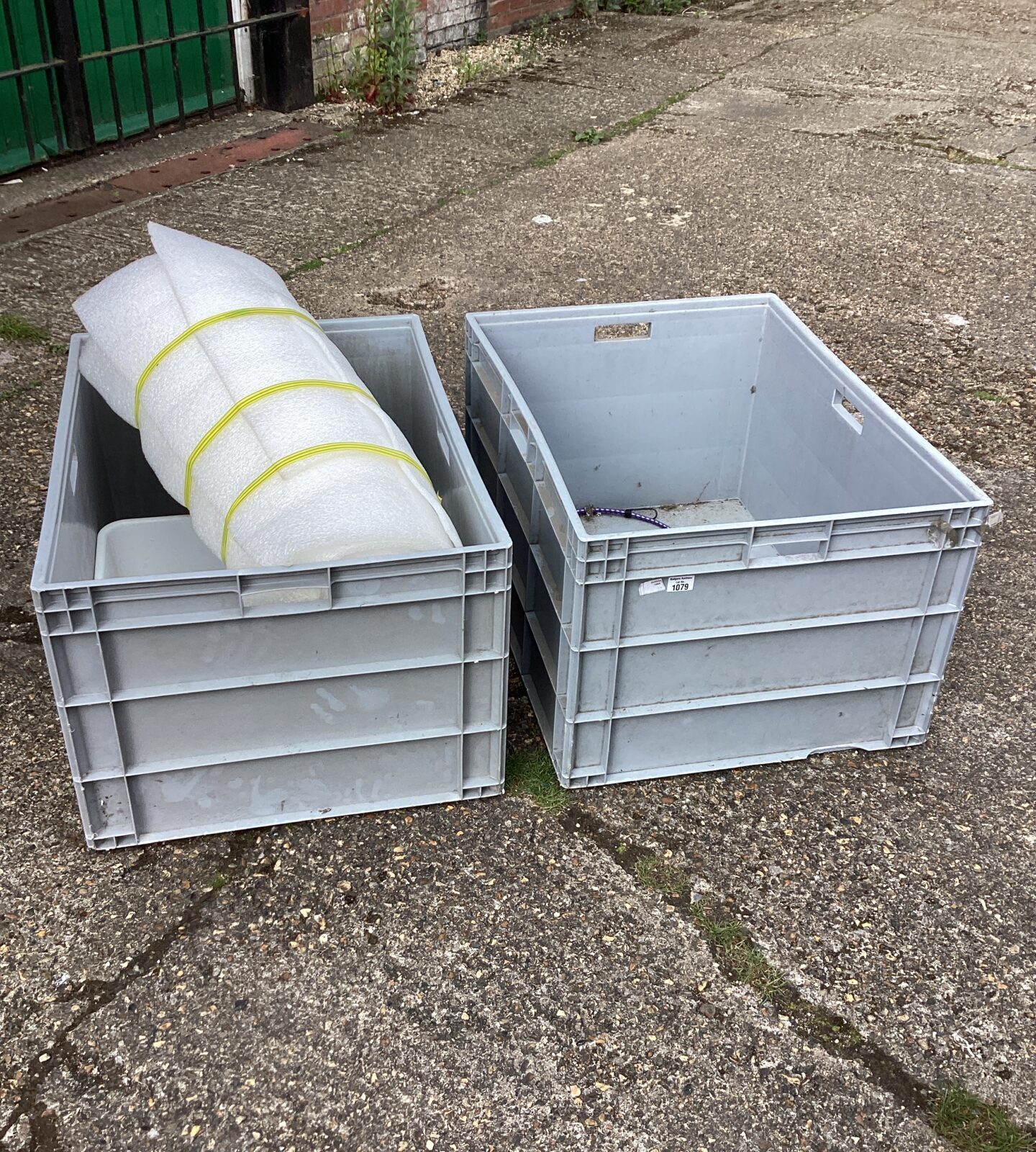Large storage crates with wrapping