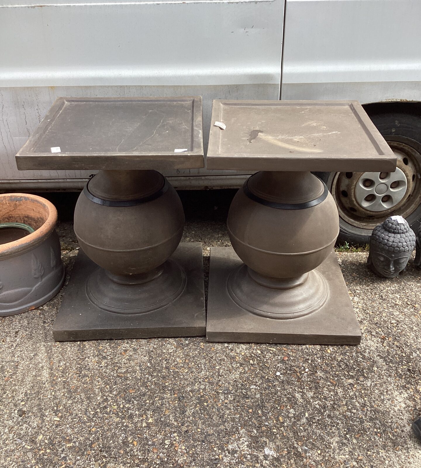 Two French Style Garden Plinths