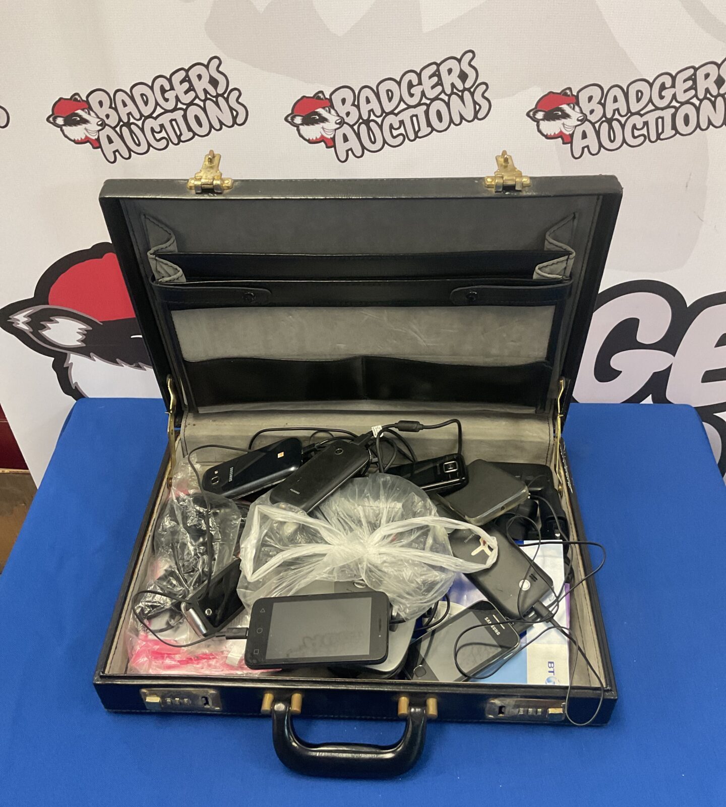 Briefcase of phones including samsung