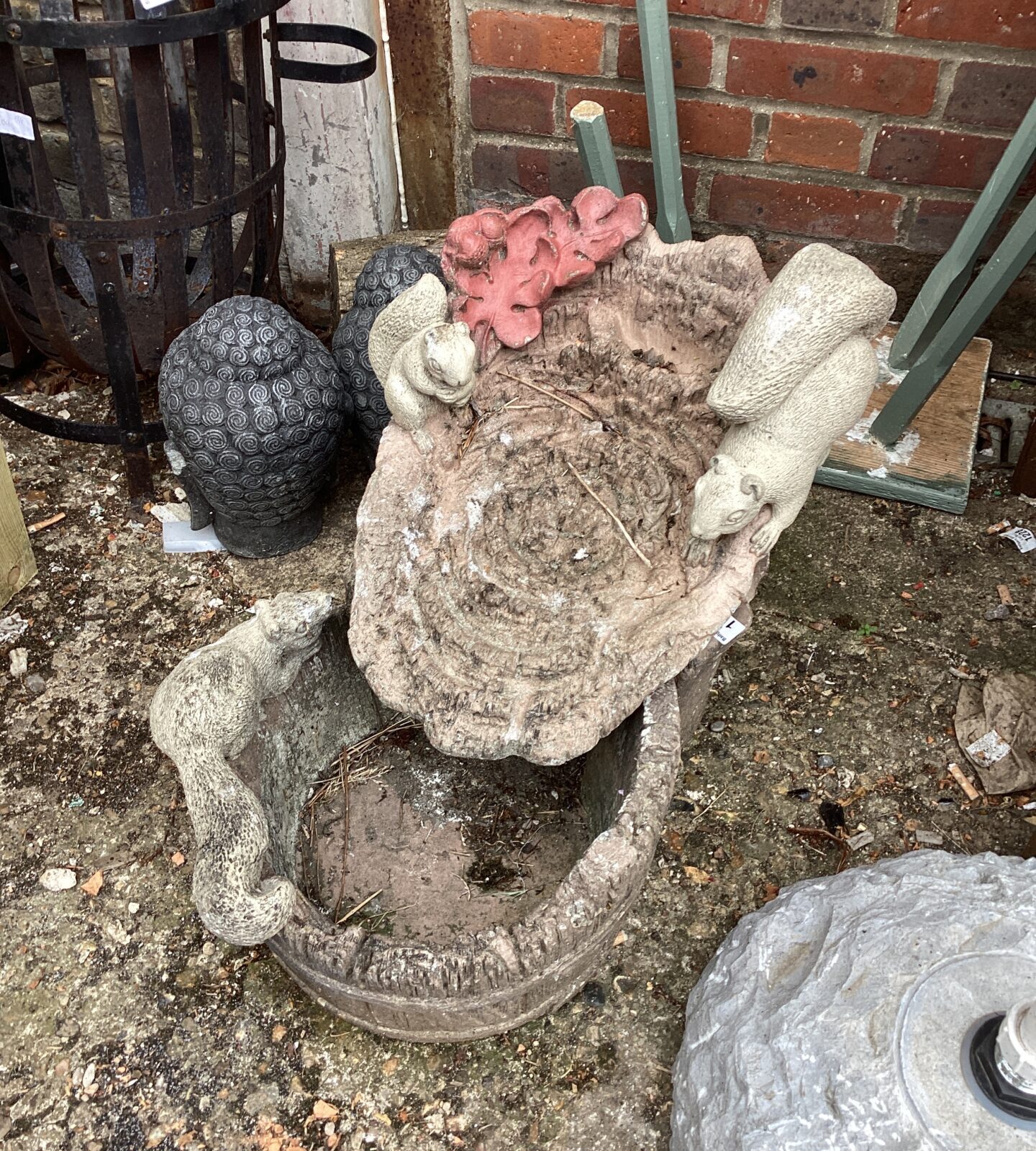 Garden squirrel water feature