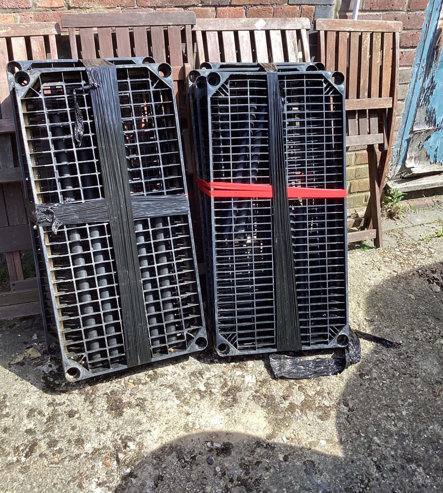 Two sets of plastic Shelving
