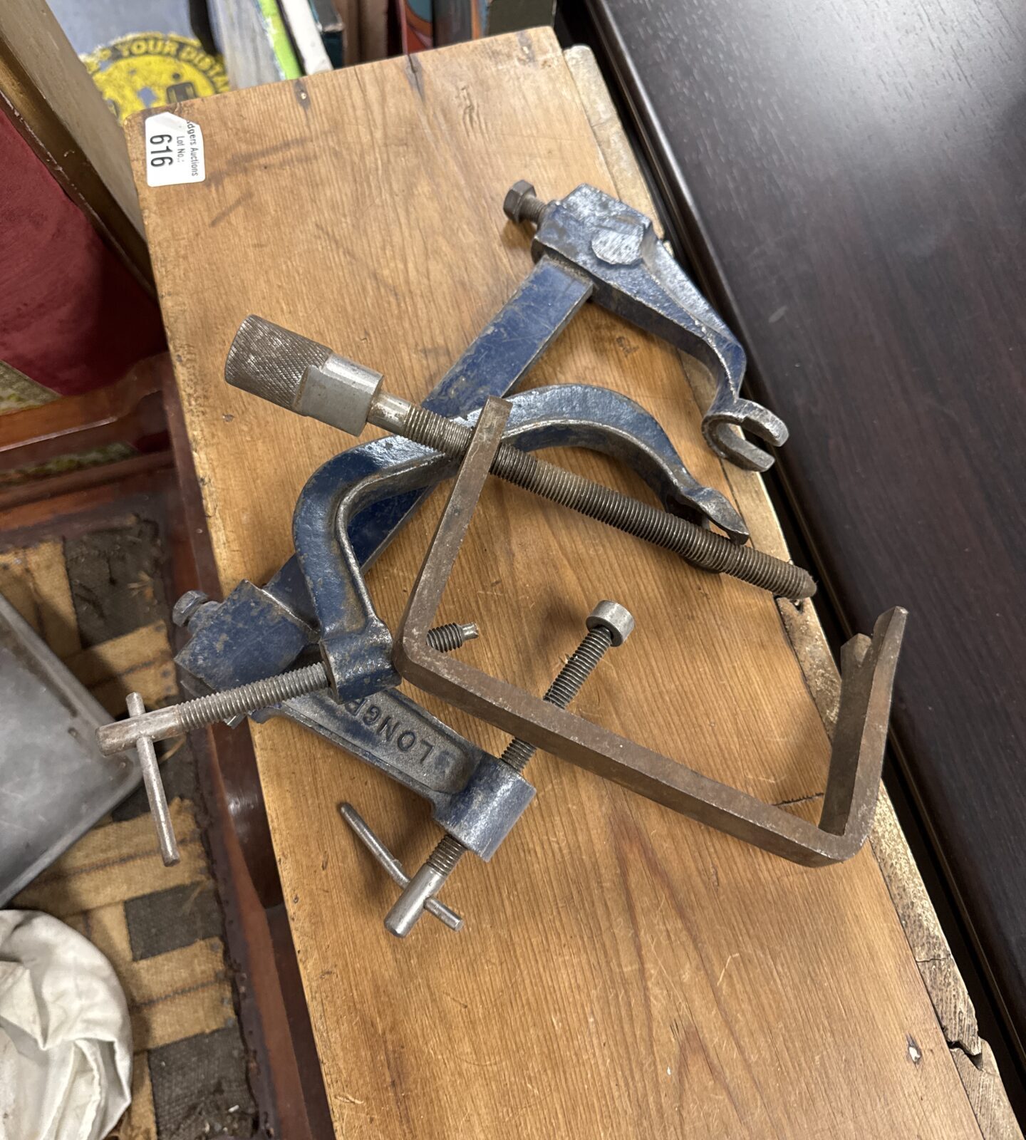 Three vintage metalworkers clamps inc longbro