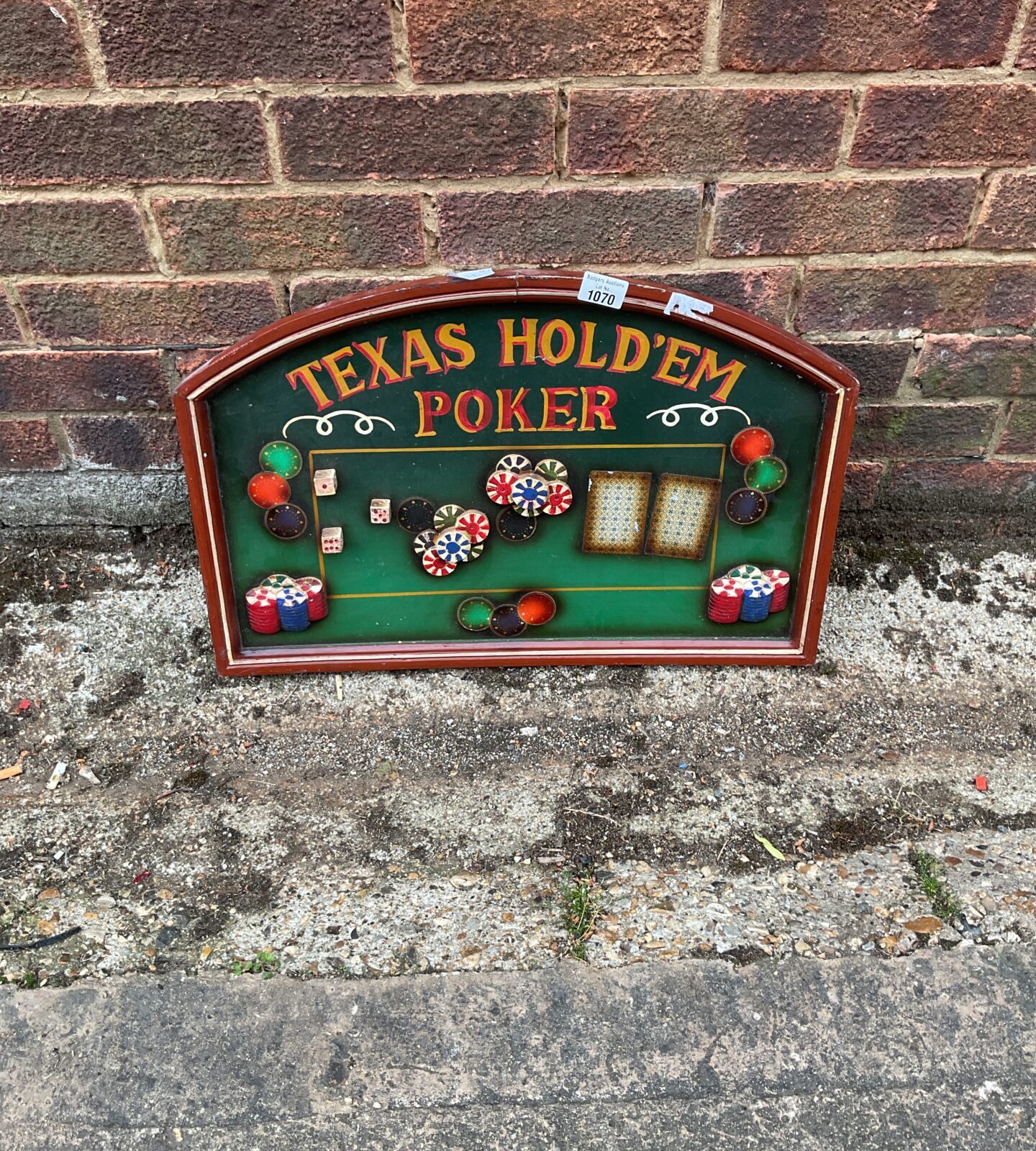 Wooden hold’em poker 3d effect wall hanging board