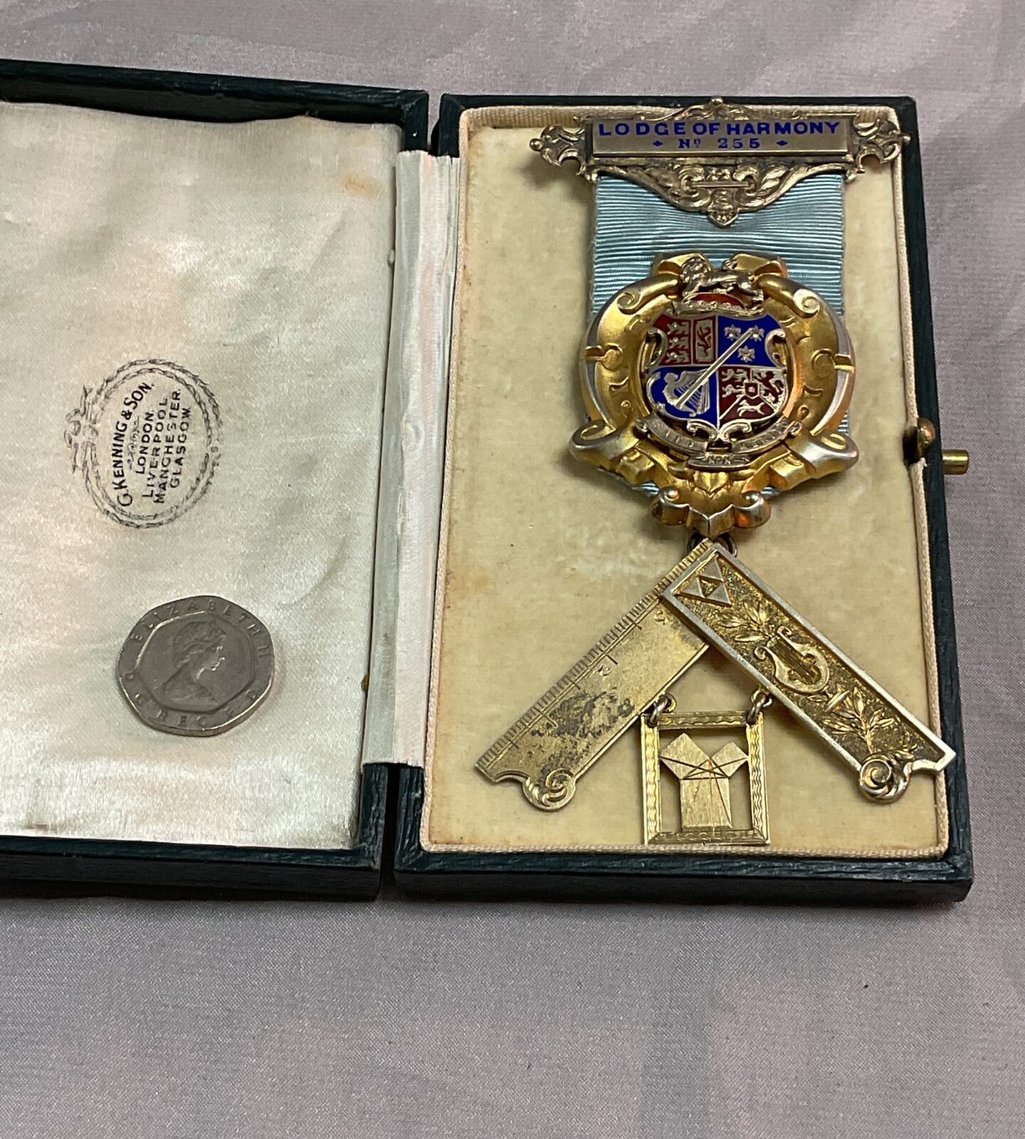 Masonic Past Masters Large Silver Gilt Jewel Lodge of Harmony 1903 1950