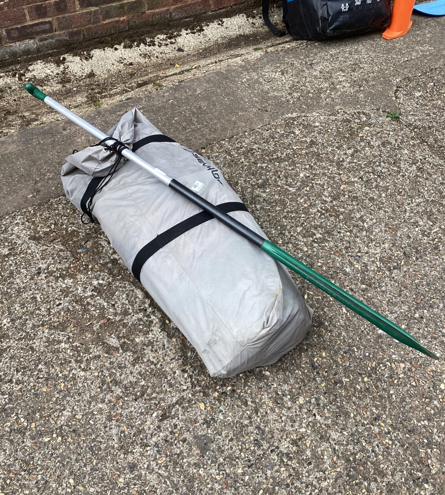 Sevylor inflatable kayak with paddle
