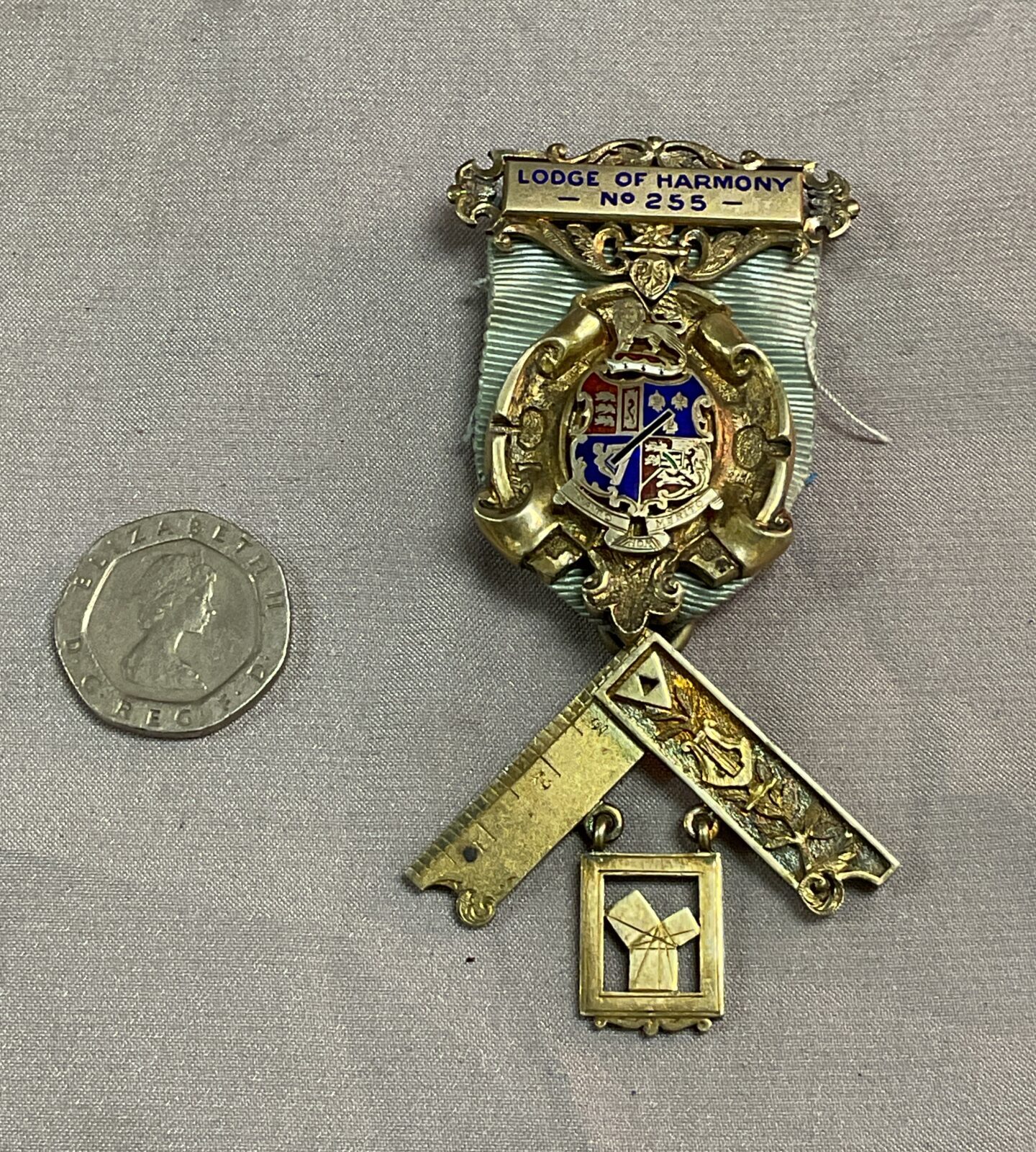 Masonic Past Masters Silver Gilt Jewel Lodge of Harmony 1903